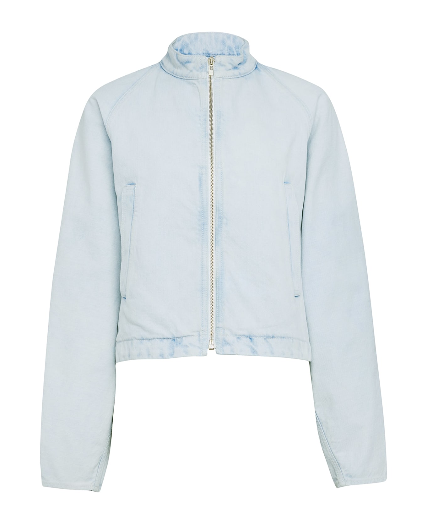 Alaia Round Denim Jacket - BLEU GIVRE