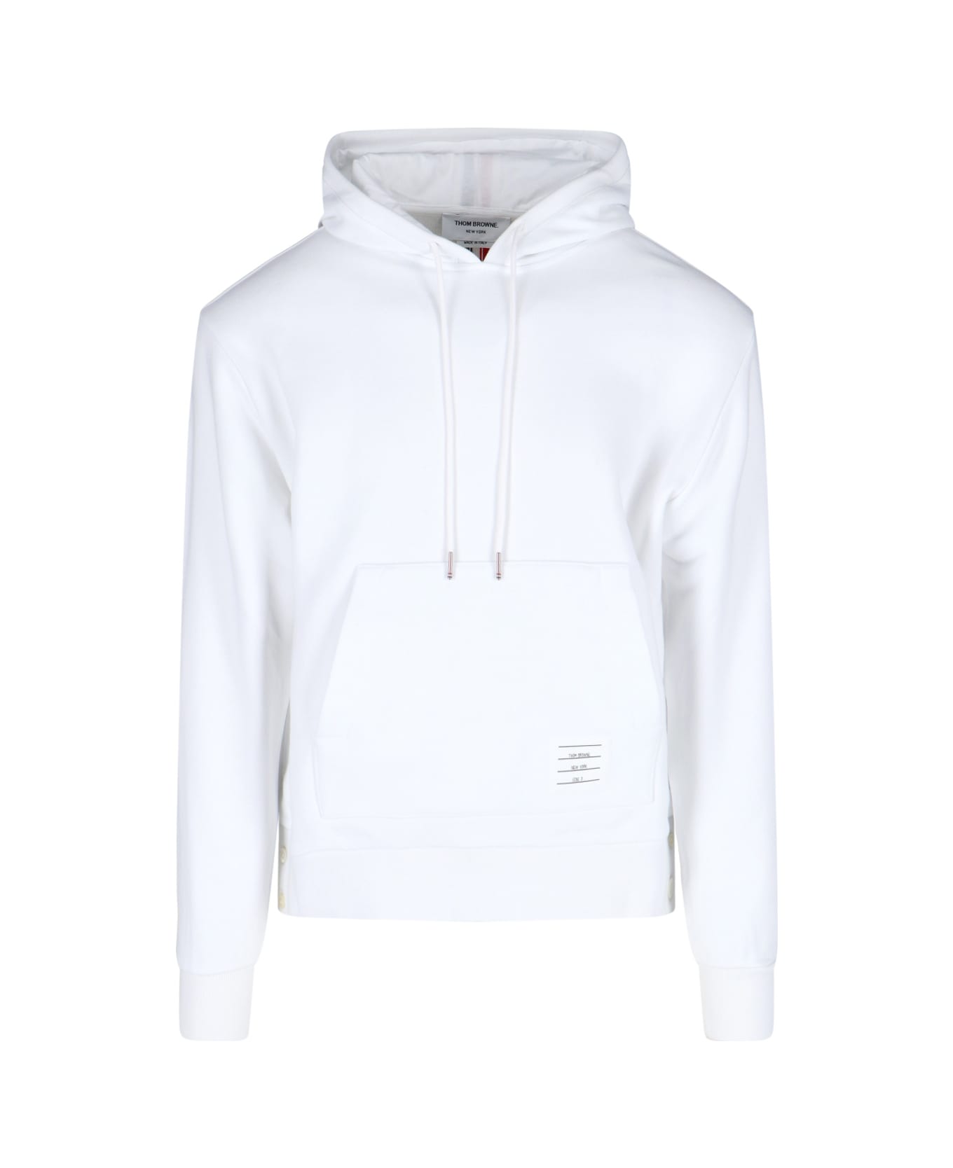 Thom Browne 
loopback Stripe
 Hoodie - White