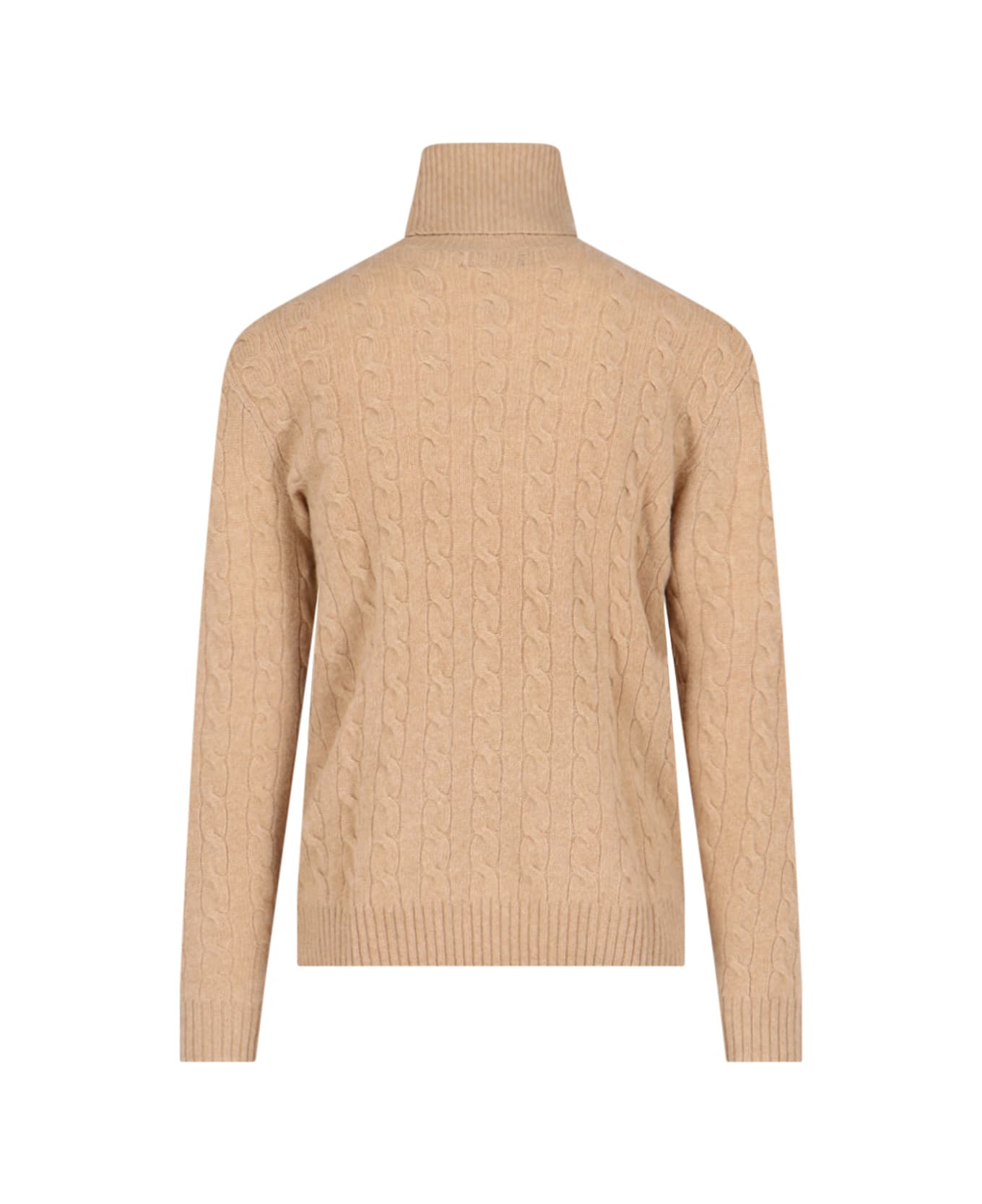 Polo Ralph Lauren Logo Turtleneck Sweater - Camel Melange