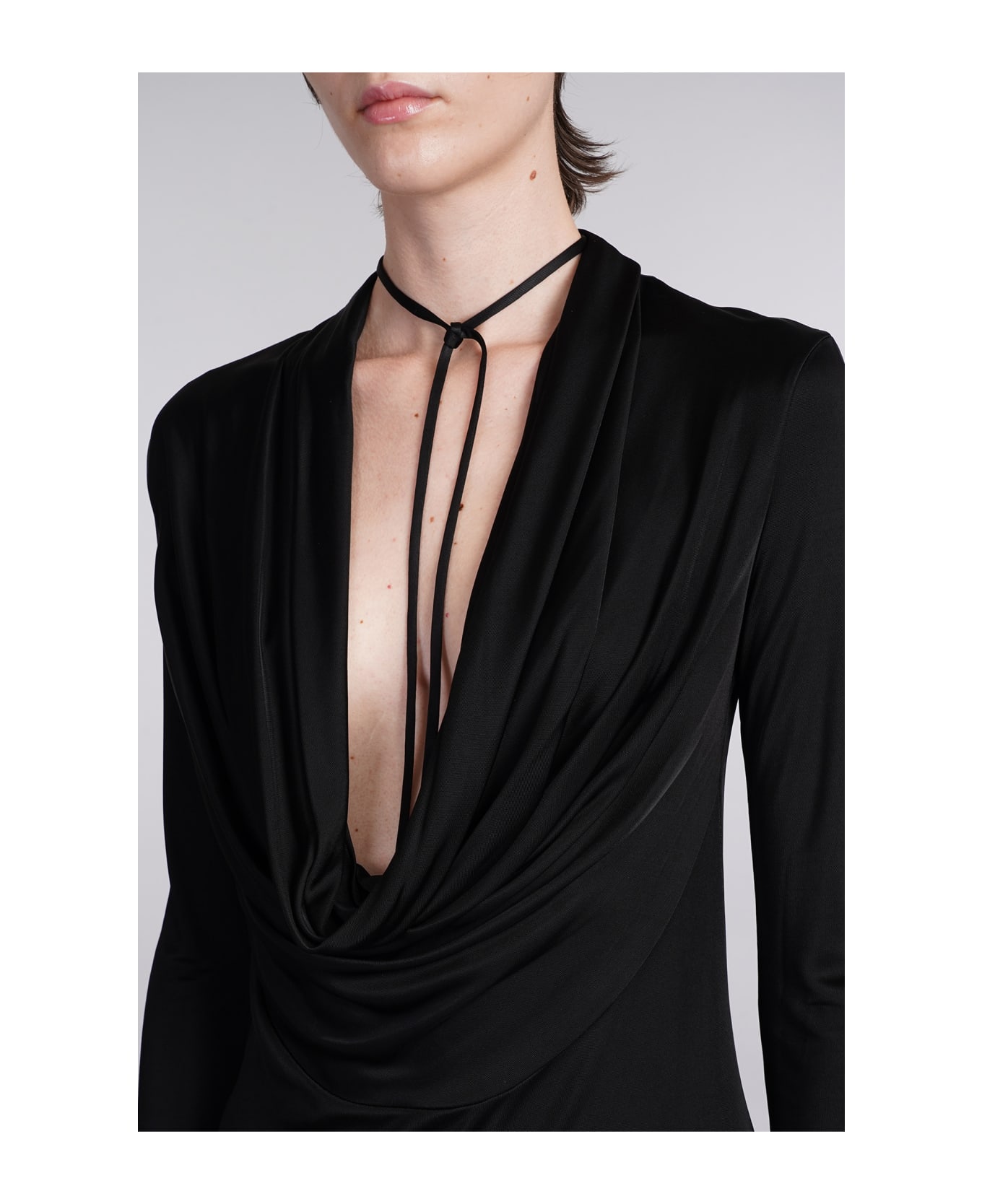 Helmut Lang Dress In Black Viscose - black