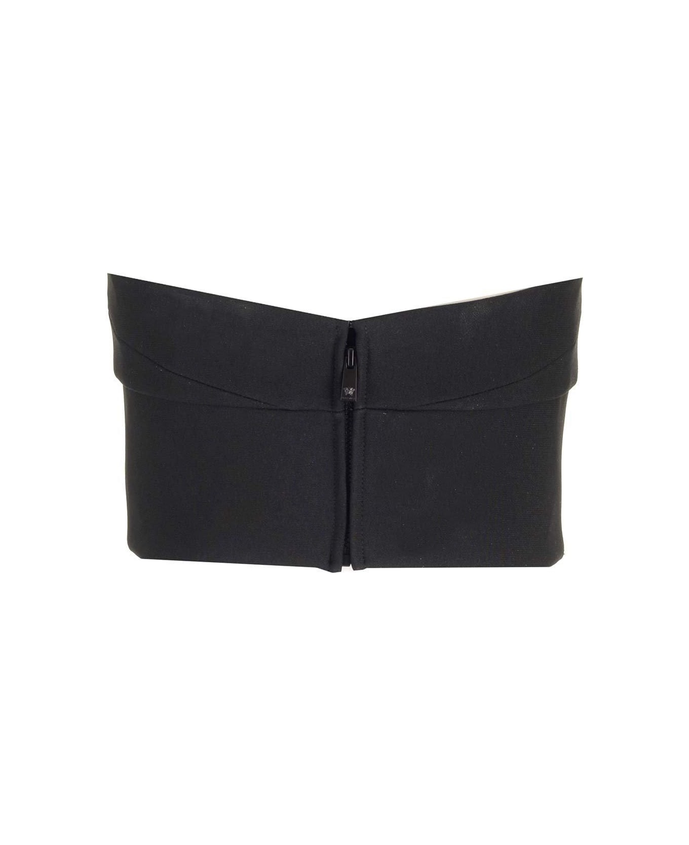Versace Strapless Cropped Top - Black