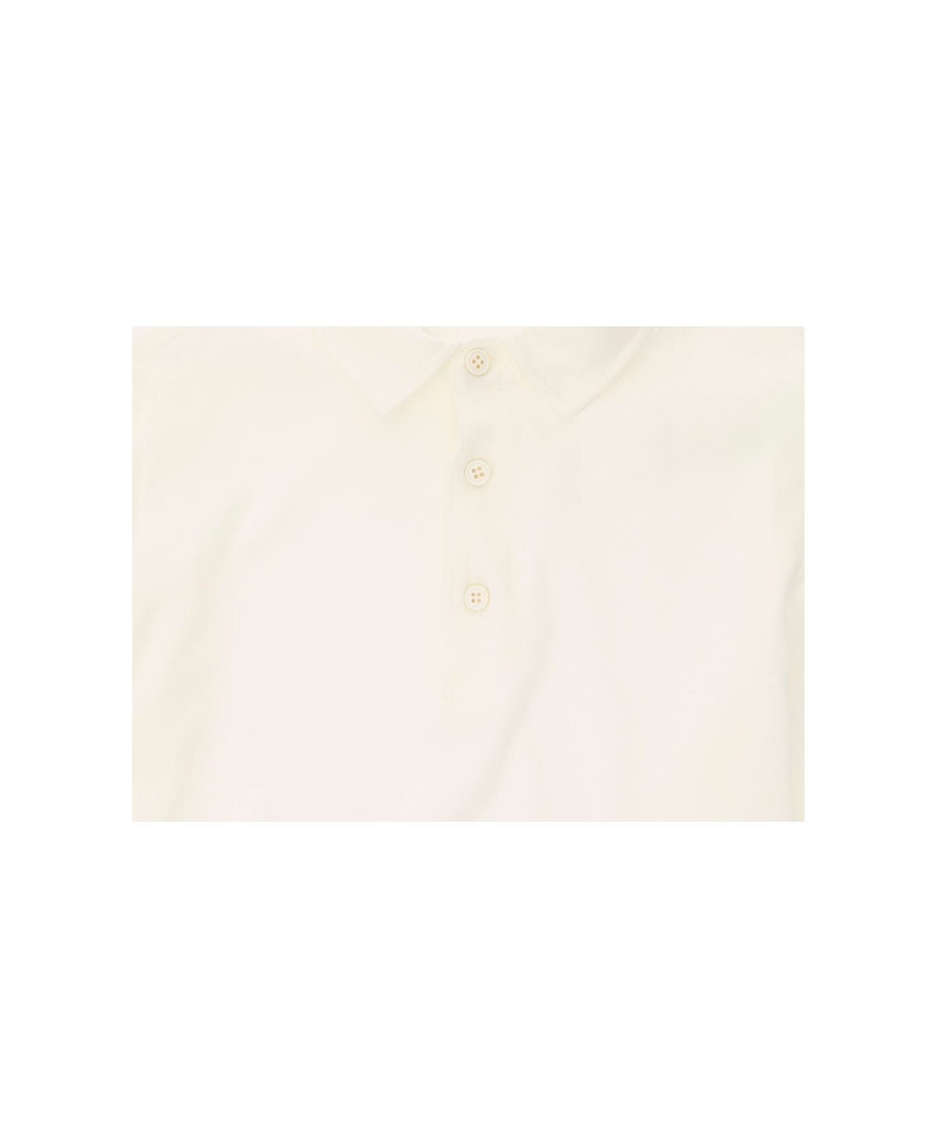 Il Gufo White Long Sleeve Polo Shirt In Cotton And Linen Boy - White Tシャツ＆ポロシャツ