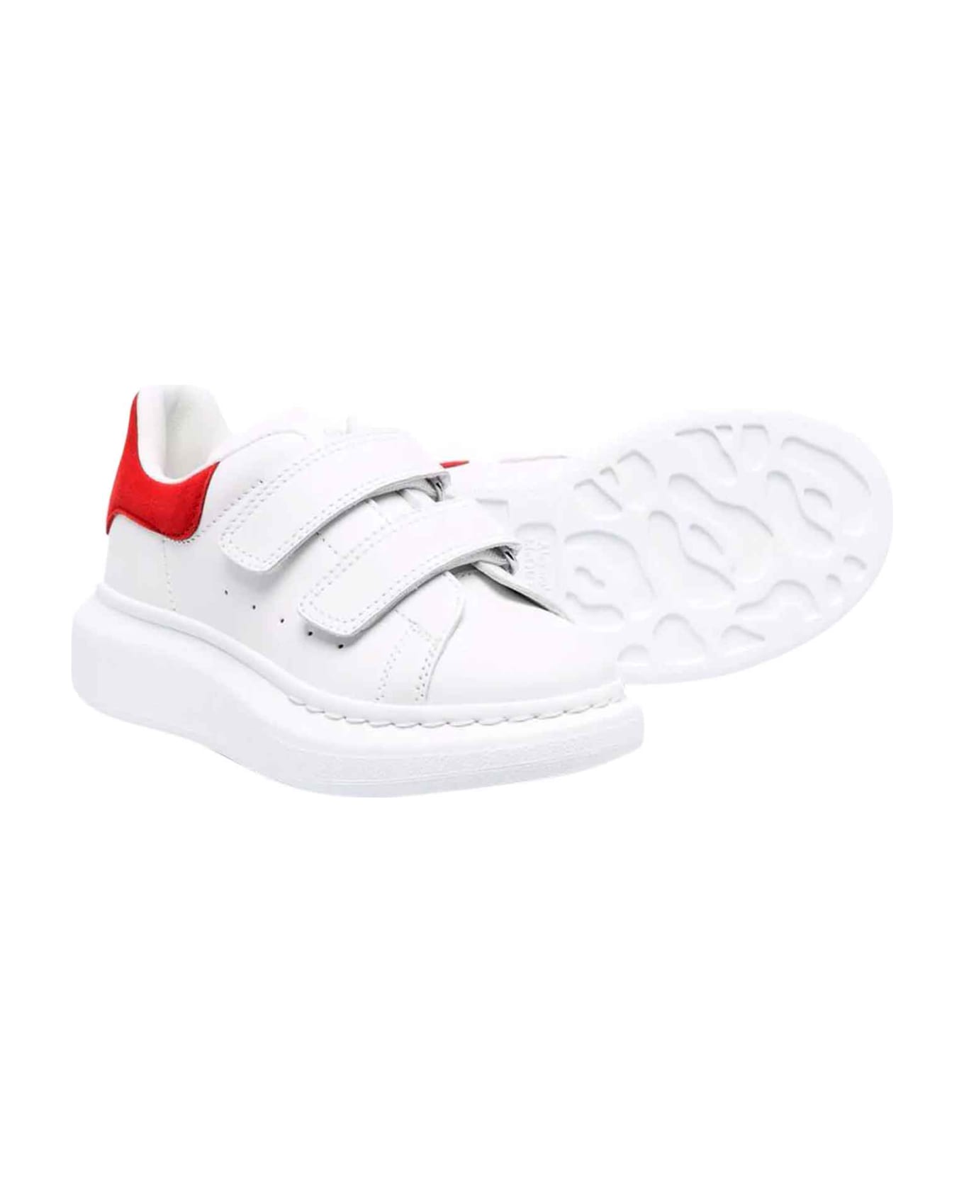 Alexander McQueen Kids Unisex White Sneakers - Bianco/rosso