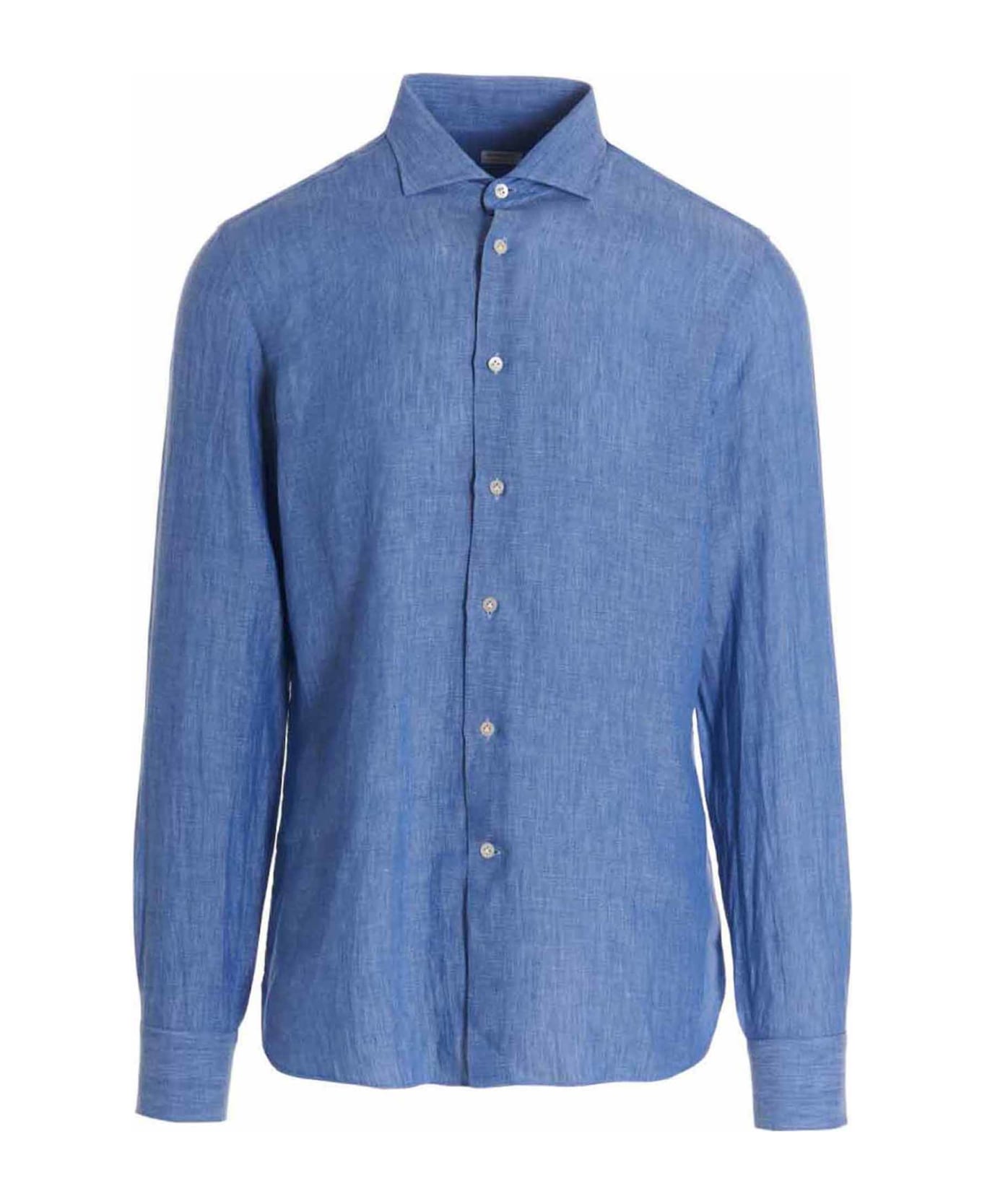 Borriello Napoli Linen Shirt - Light Blue
