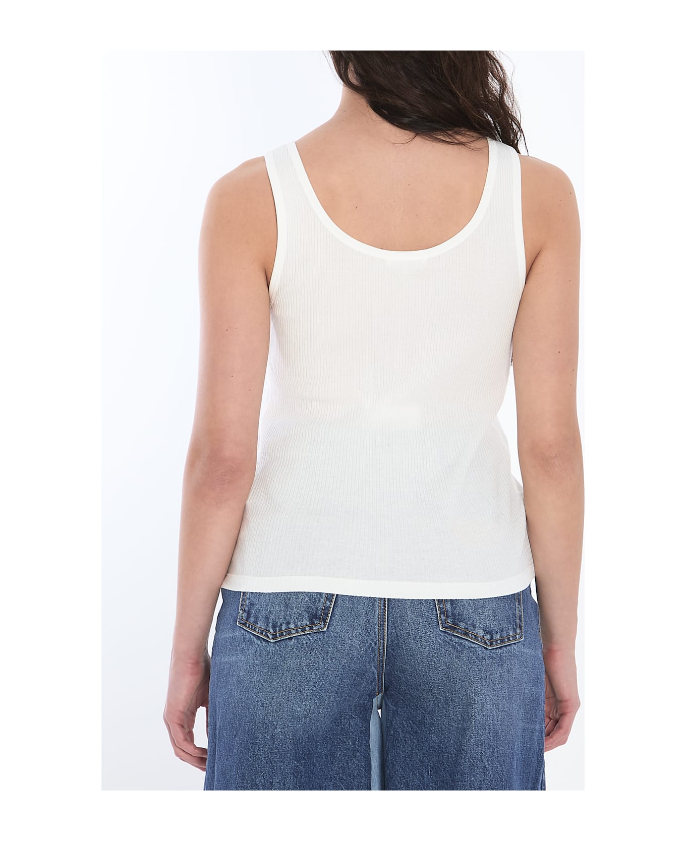 Chloé Tank Top With Logo - WHITE