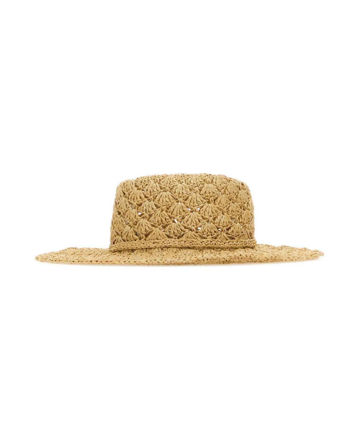 Valentino Garavani Raffia Valentino Garavani Escape Hat - NATURALEGOLD