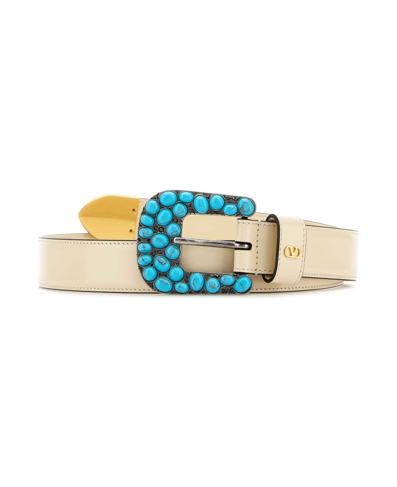 Valentino Garavani Ivory Leather Belt - BUTTERWHITE