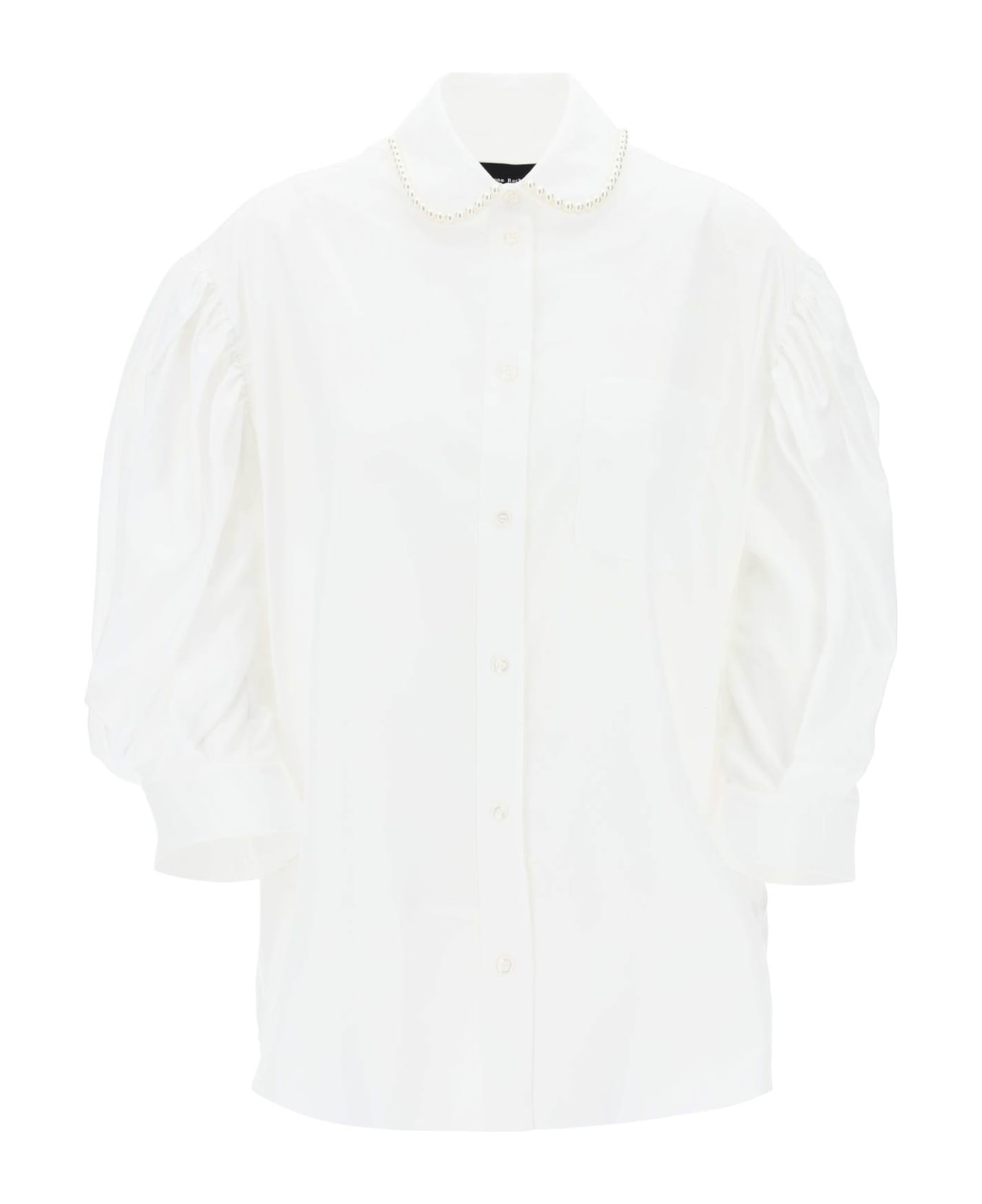 Simone Rocha Puff Sleeve Shirt With Embellishment - WHITE PEARL (White) シャツ