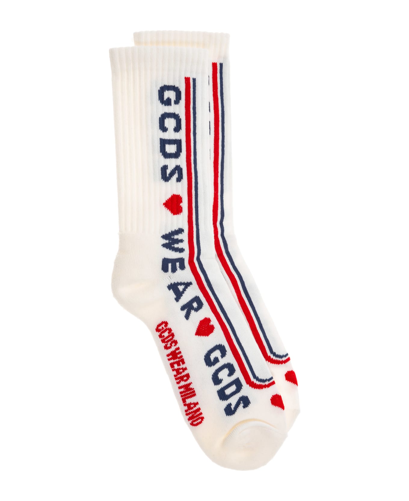 GCDS Love Gcds Cotton Socks - White