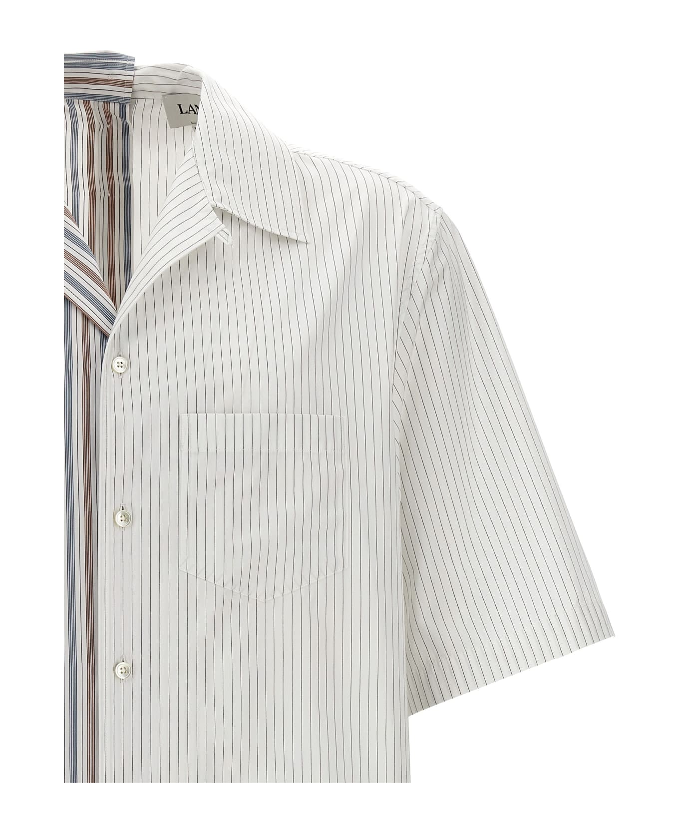 Lanvin Asymmetric Striped Shirt - Bianco