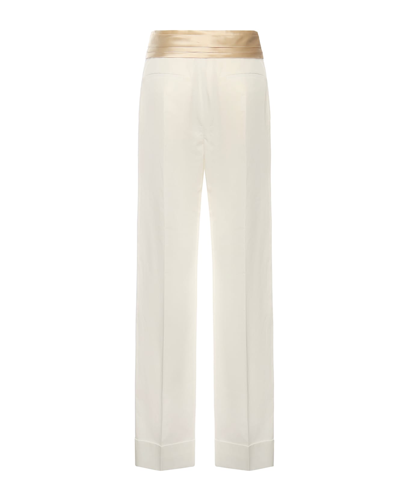 Valentino Garavani Cotton And Linen Pants With Bow - White