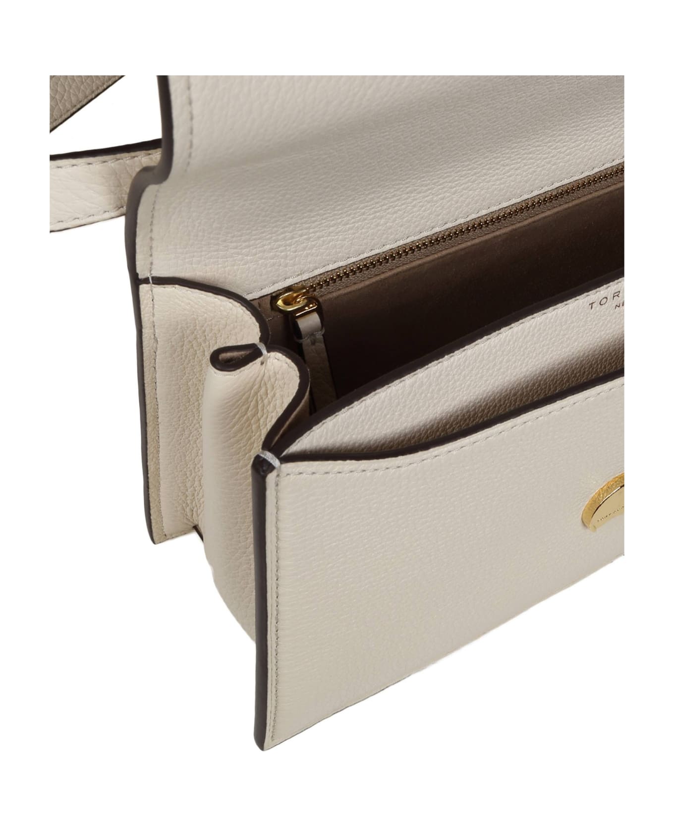 Tory Burch Miller Shoulder Bag In Cream Color Leather - Cream