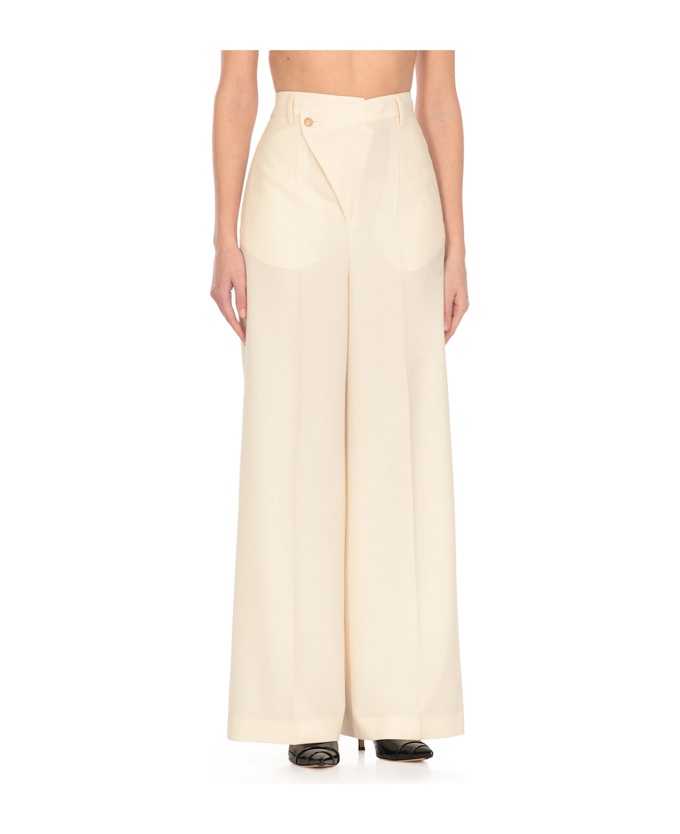 MM6 Maison Margiela Virgin Wool Blend Pants - Ivory