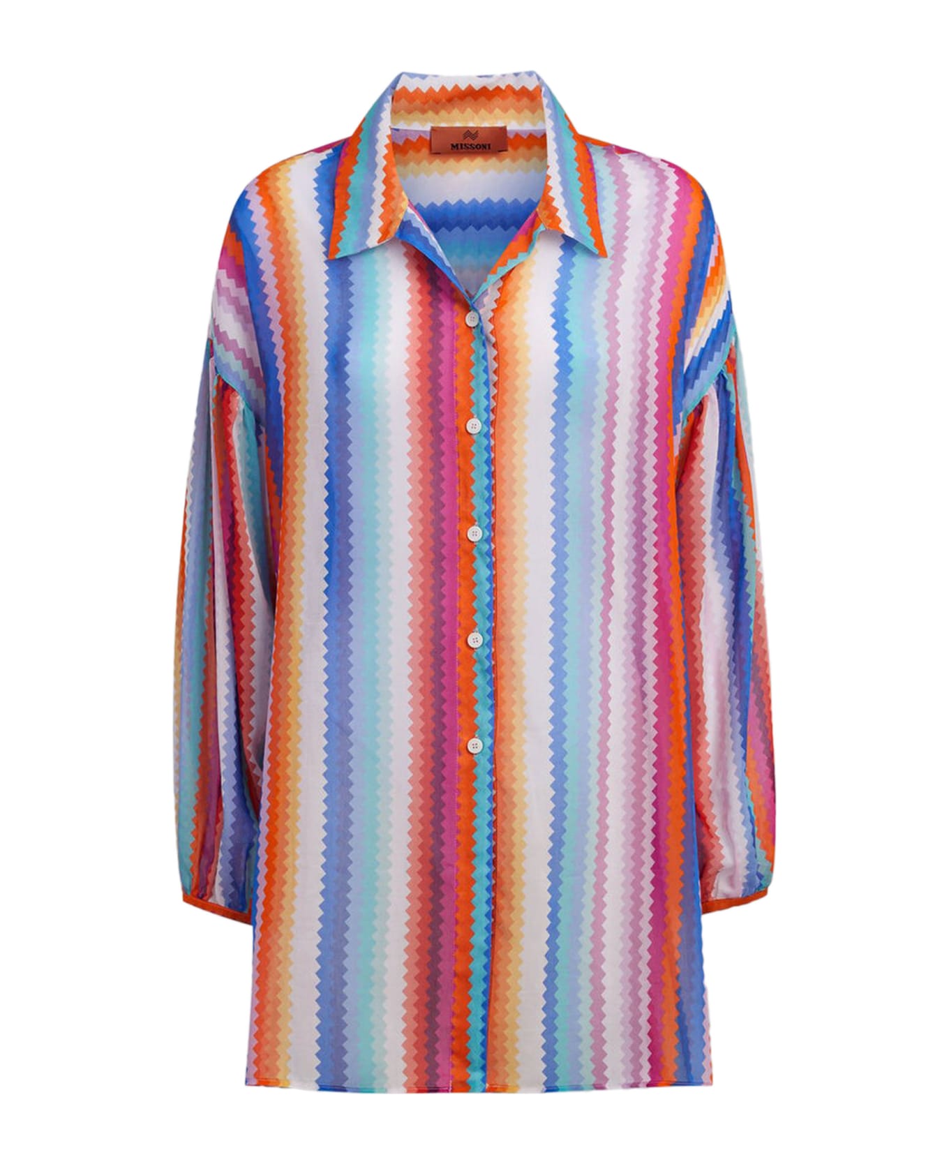 Missoni Zig Zag-print Cotton-blend Shirt - MultiColour