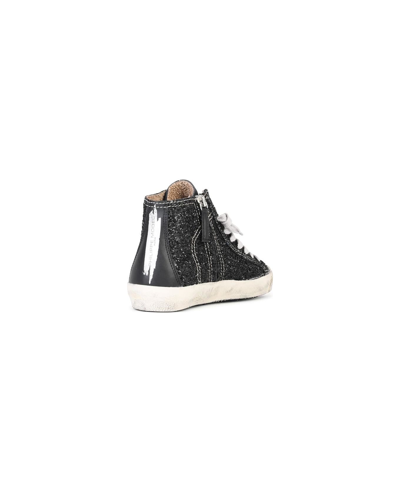 Philippe Model 'prsx' Black Suede Blend Sneakers - Black