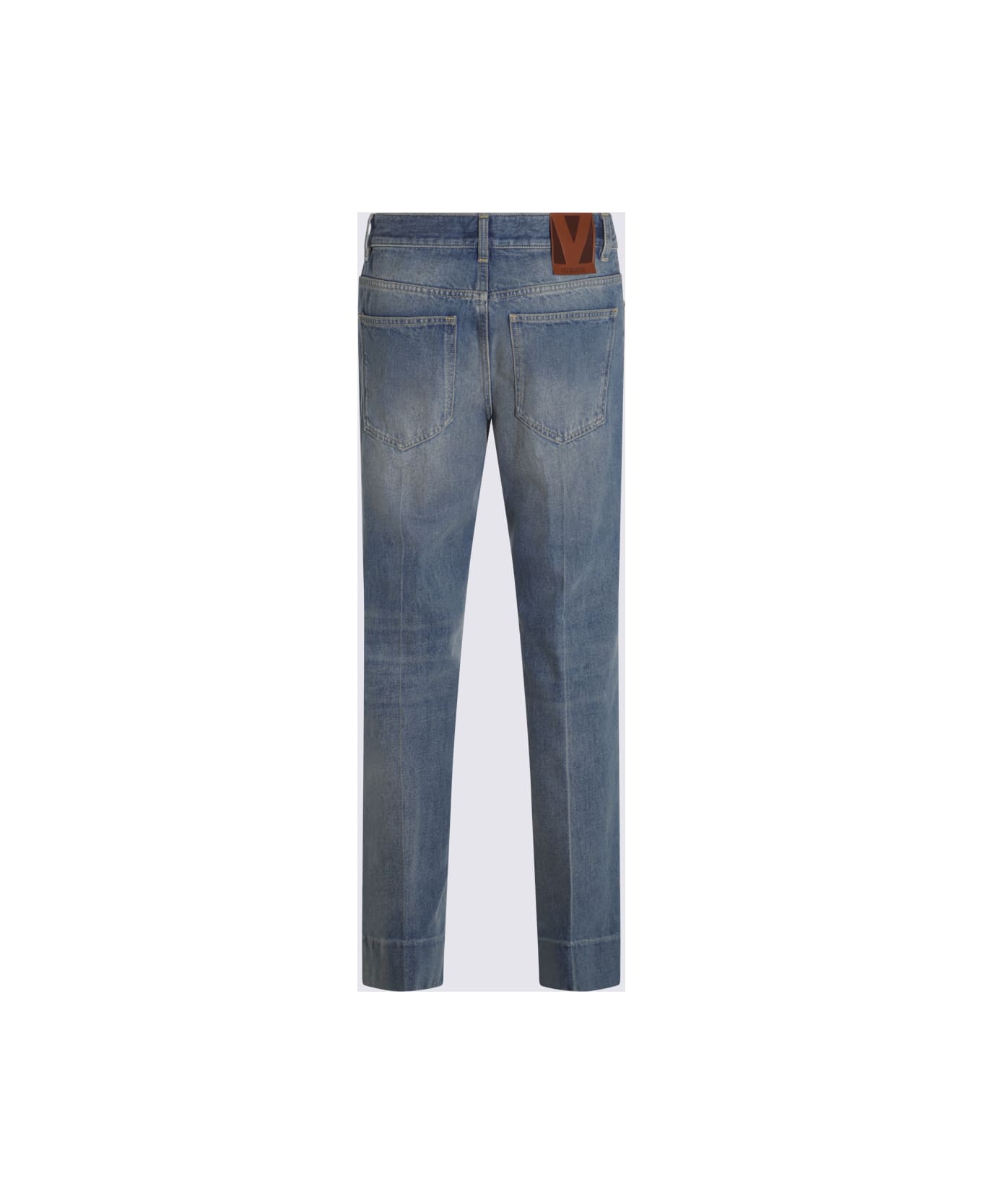 Valentino Blue Cotton Denim Jeans - MEDIUM BLUE