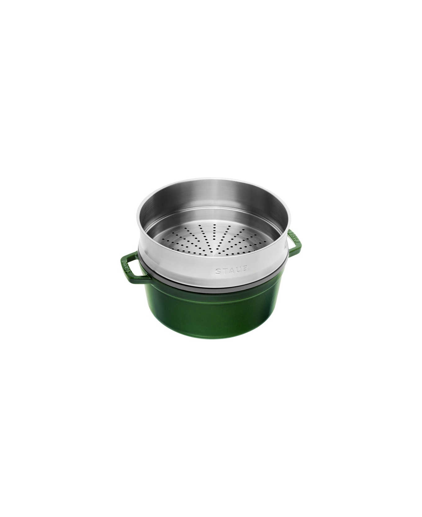 Staub Cocotte Con Cestello A Vapore Rotonda - Verde