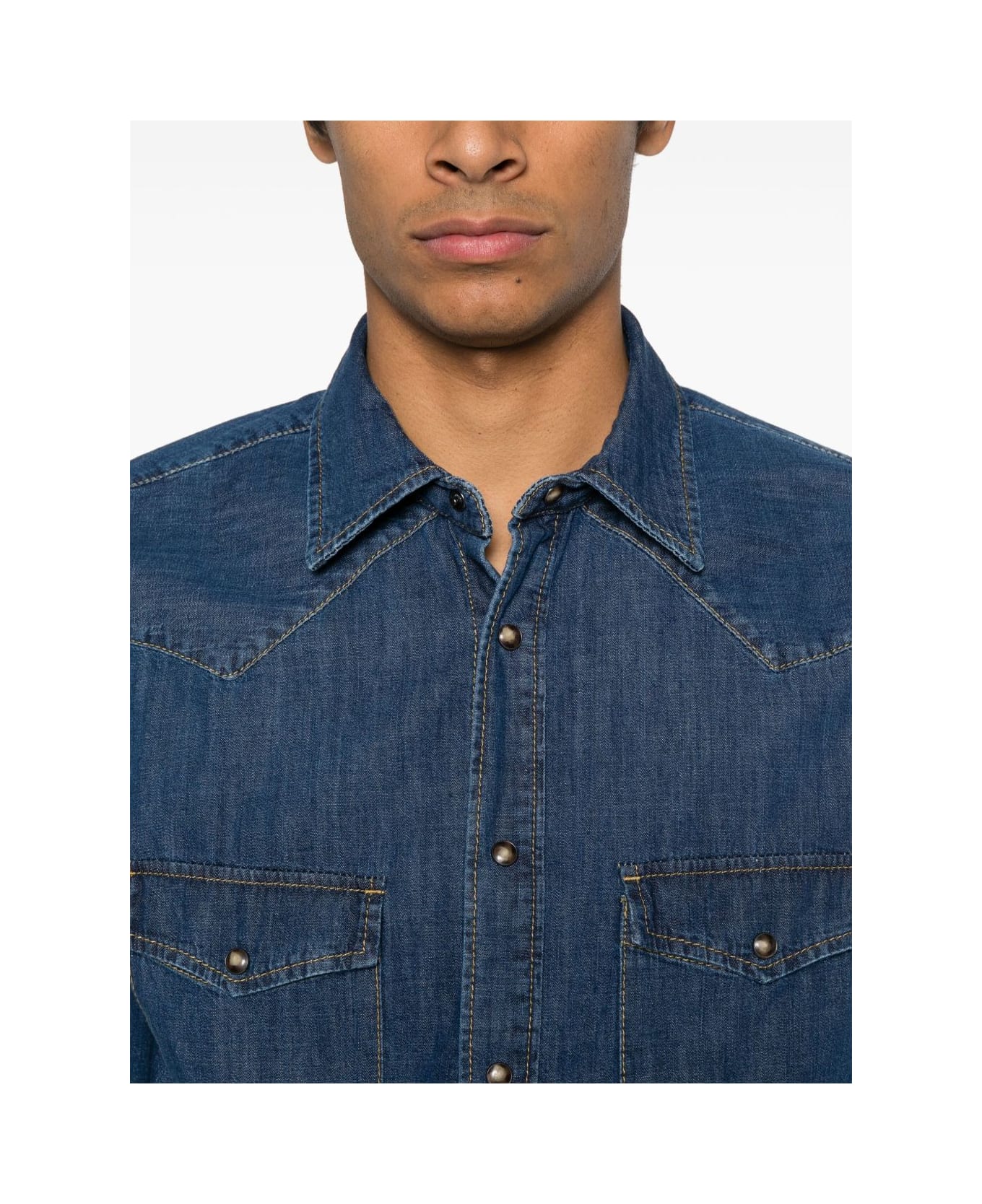 Jacob Cohen Cotton Western Shirt - Blue
