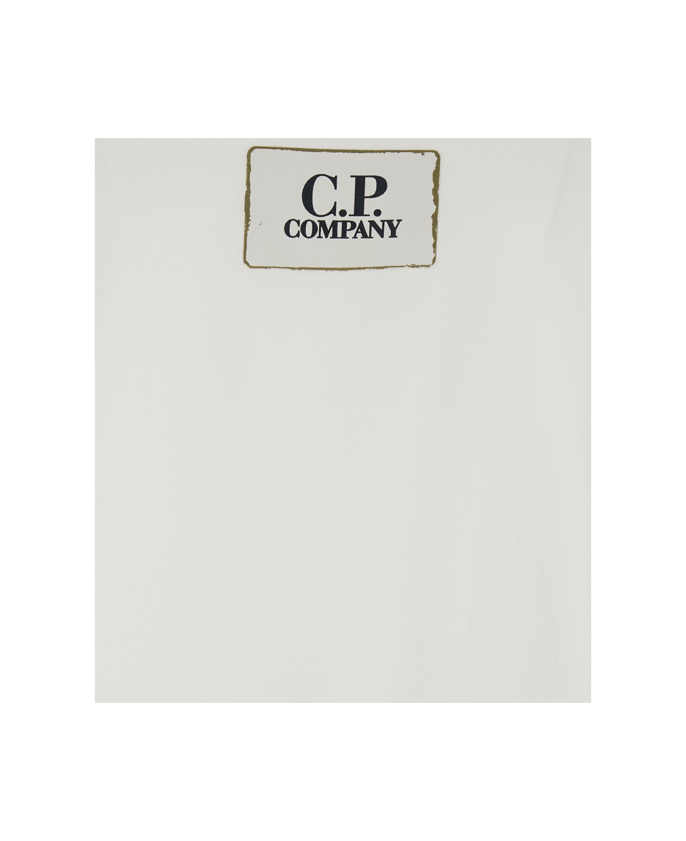 C.P. Company White T-shirt With Logo Printed On The Front In Cotton Man - White