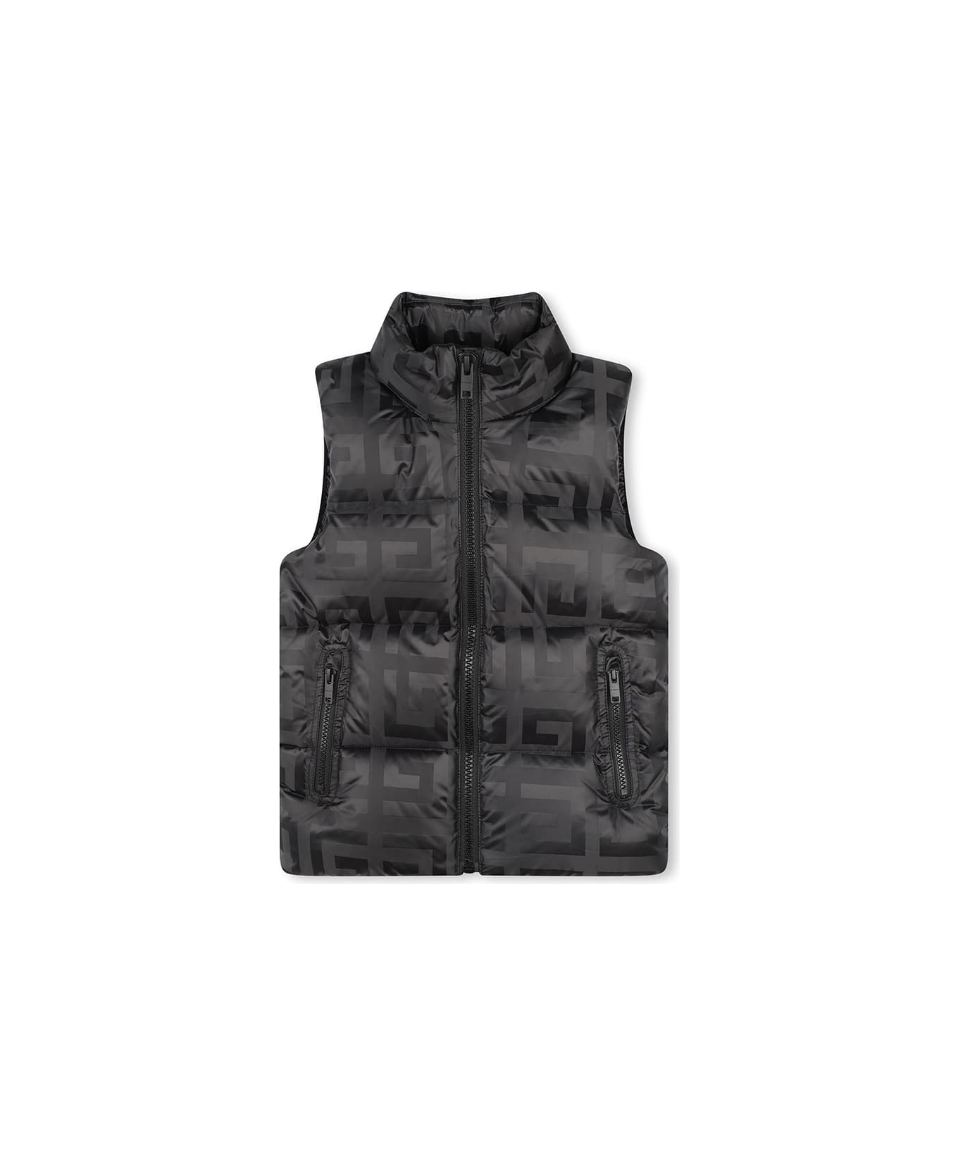 Givenchy Black Padded Gilet With 4g Pattern - Black