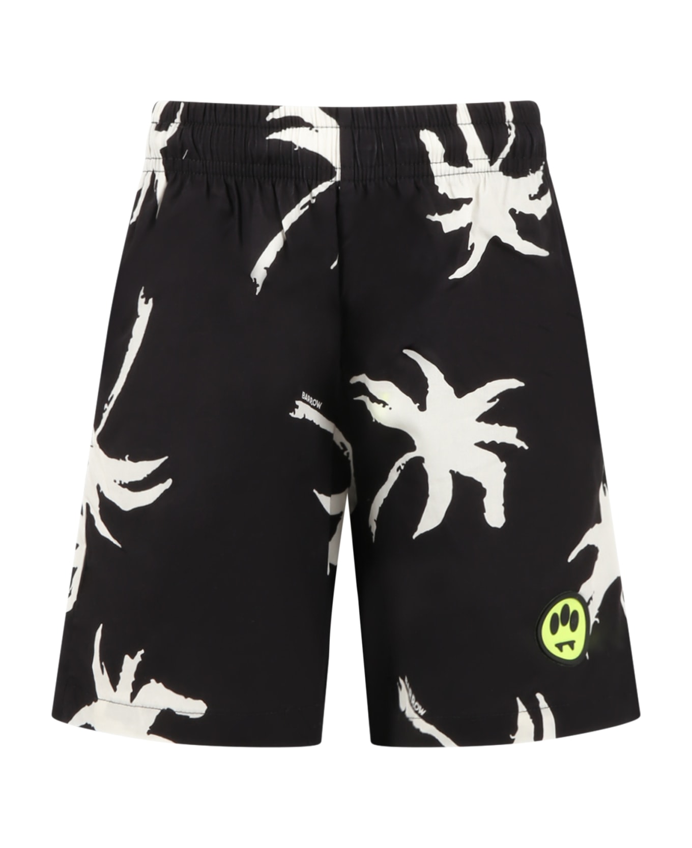 Barrow Black Shorts For Boy With Palm Trees - Nero
