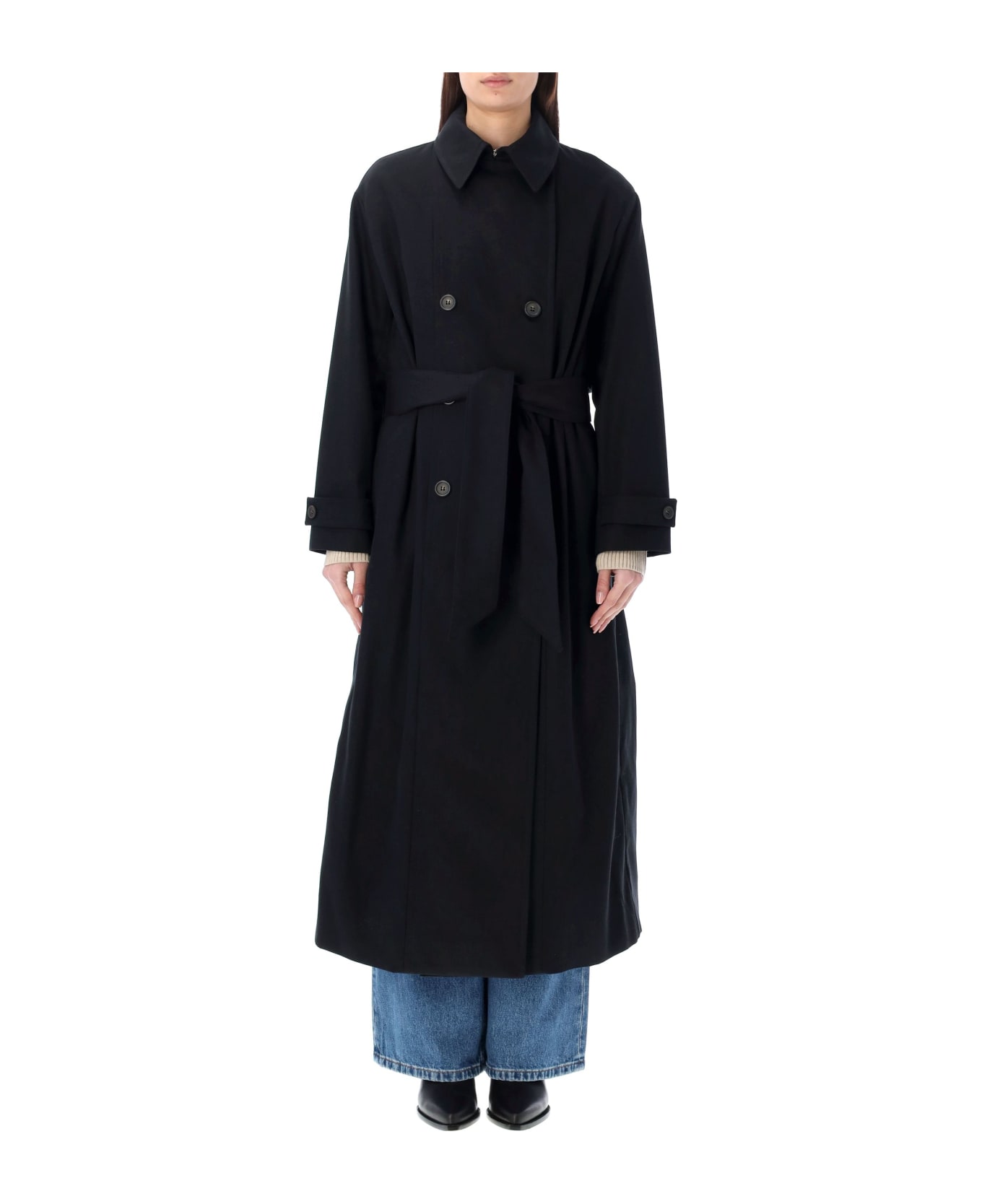 A.P.C. Louise Trench Coat - BLACK