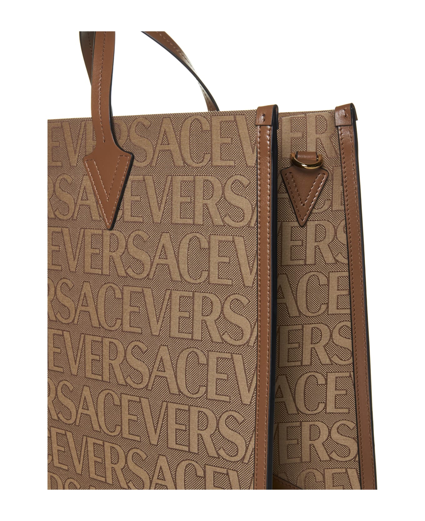 Versace 'versace Allover' Shopper Bag - Brown