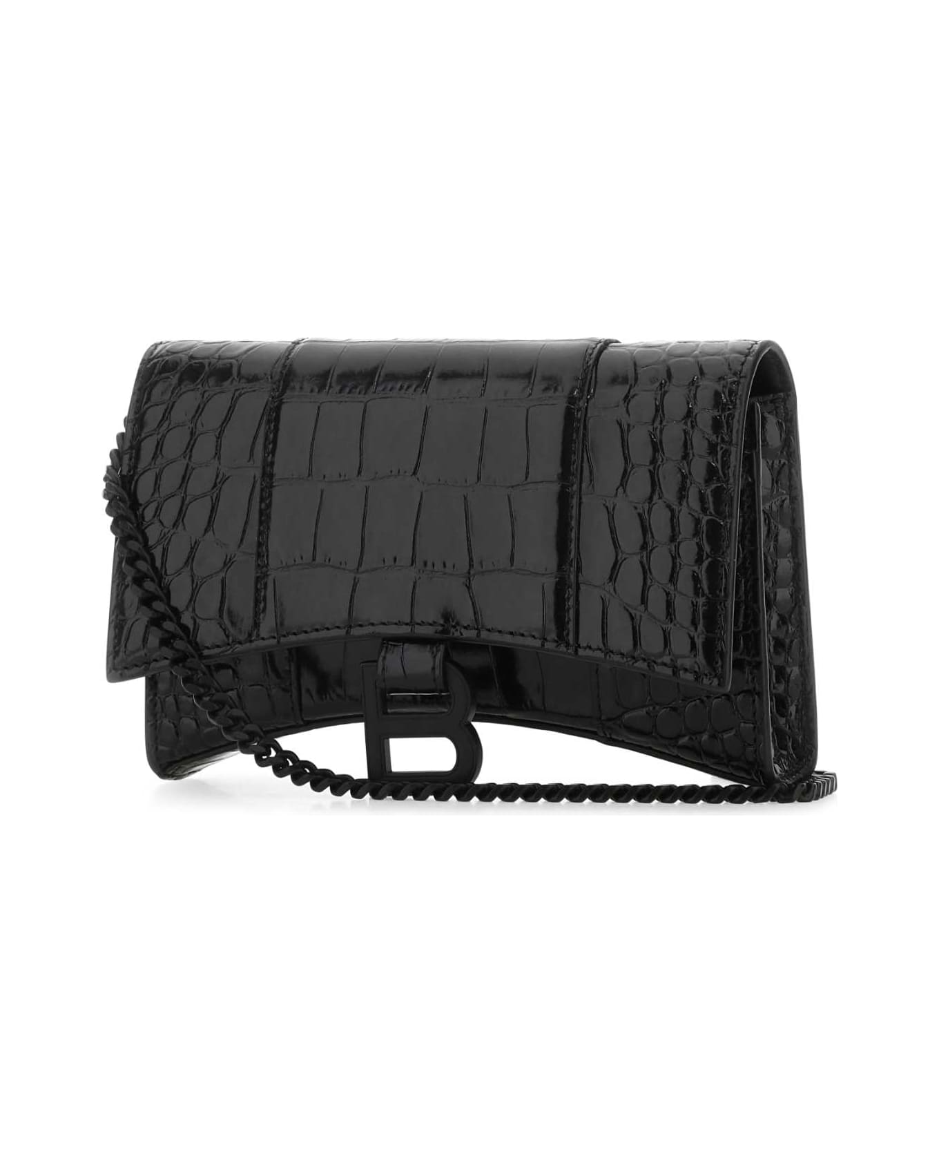 Balenciaga Black Nappa Leather Hourglass Wallet - 1000 財布