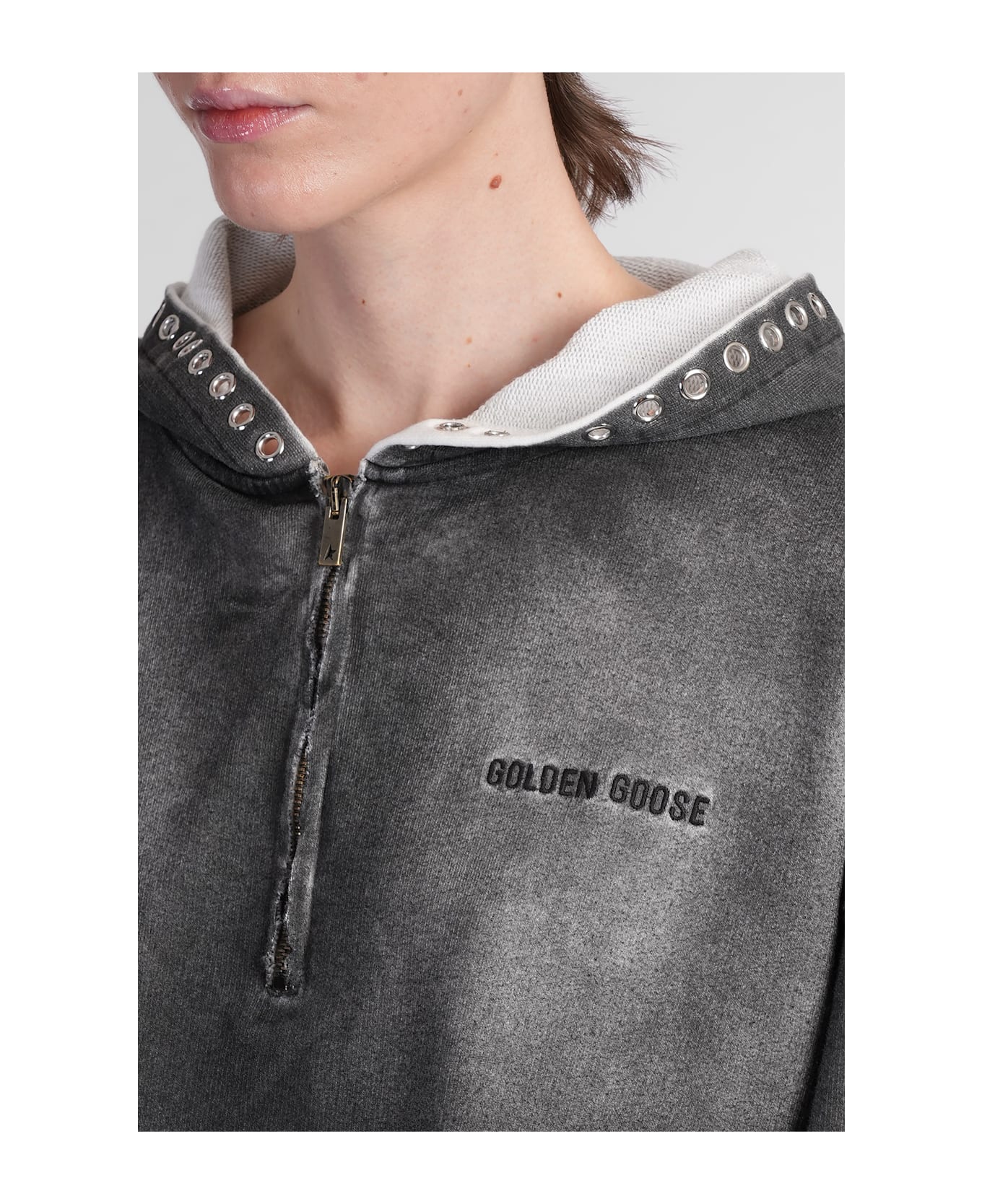 Golden Goose Sweatshirt In Grey Cotton - grey