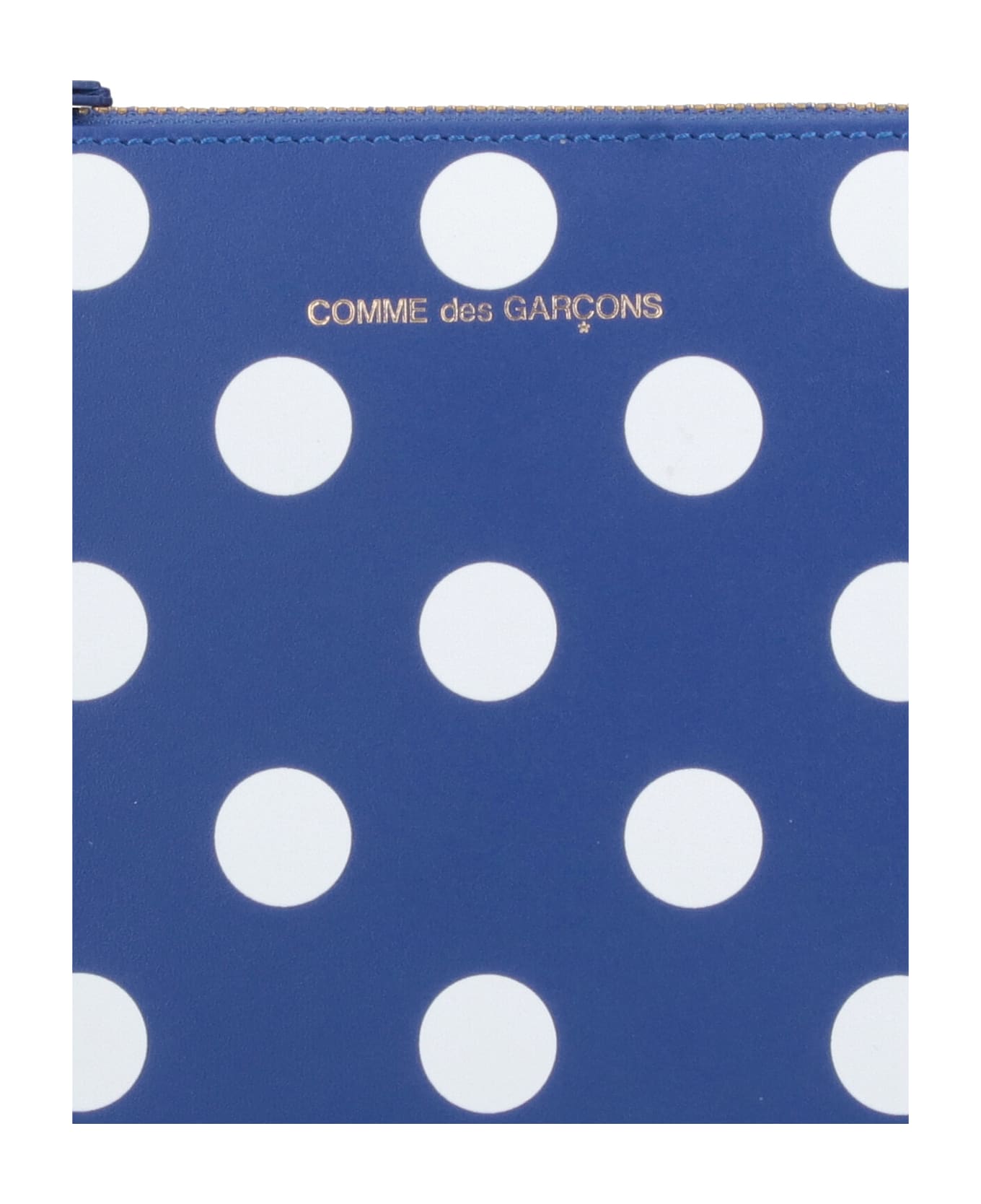 Comme des Garçons Wallet Polka Dot Zip Wallet - Blue