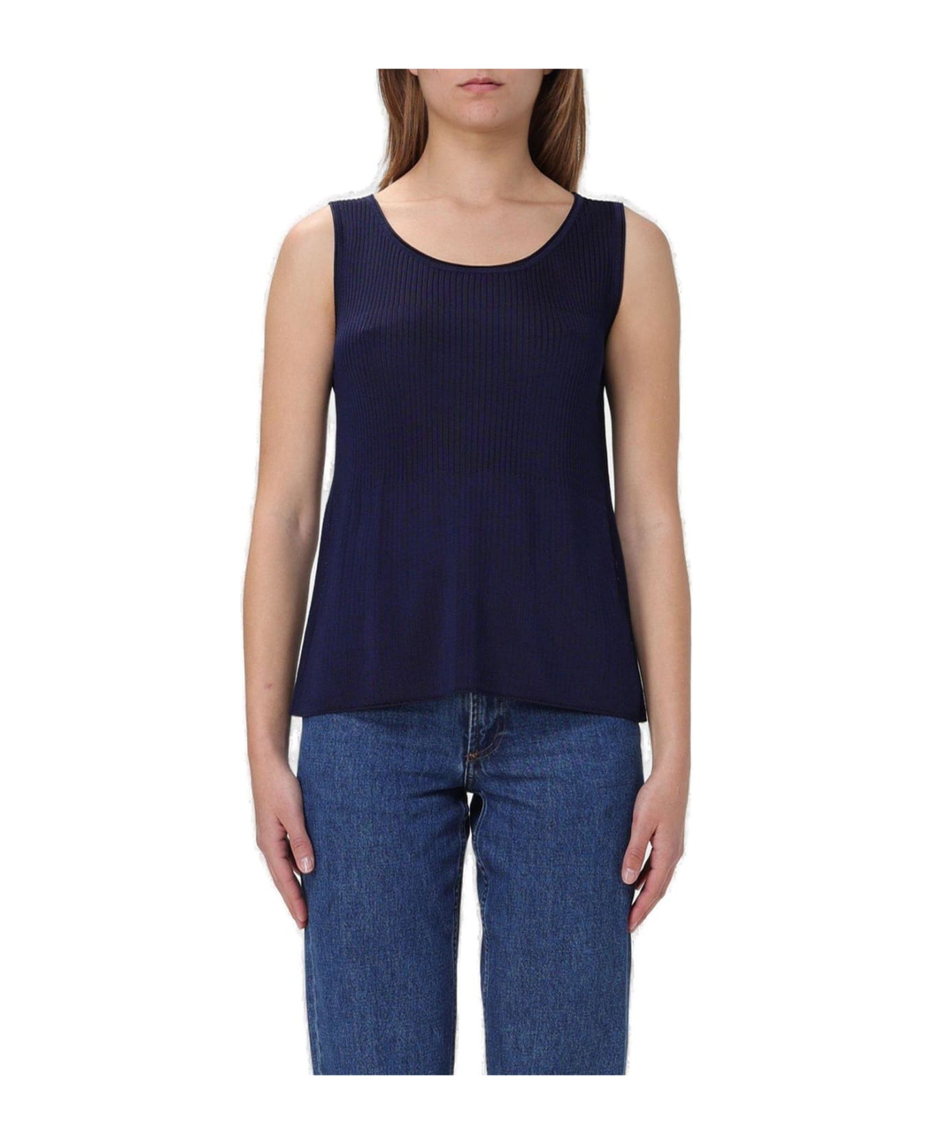 A.P.C. Sleeveless Ribbed-knitted Top - Blue