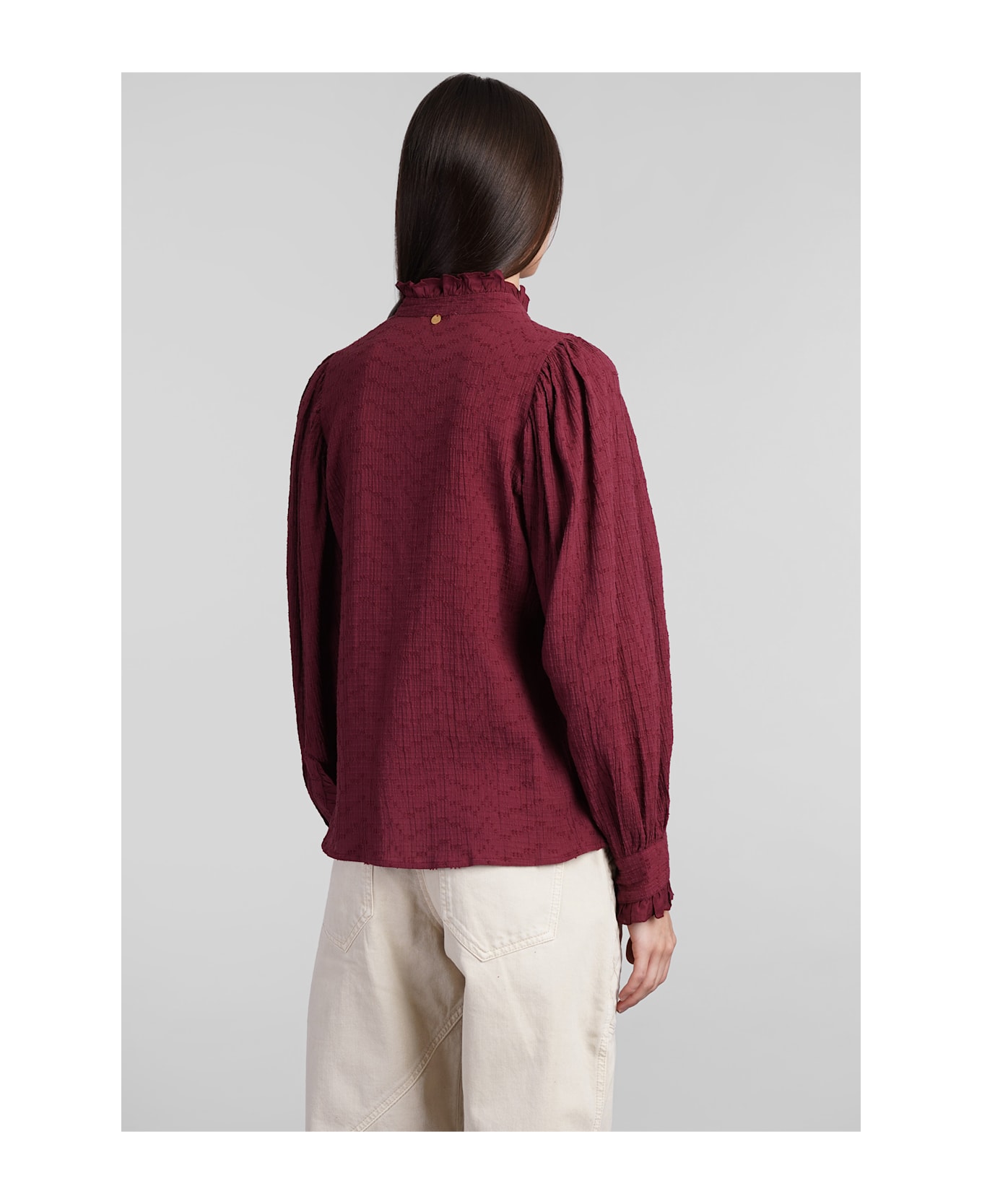 Antik Batik Yvette Shirt In Bordeaux Cotton - bordeaux