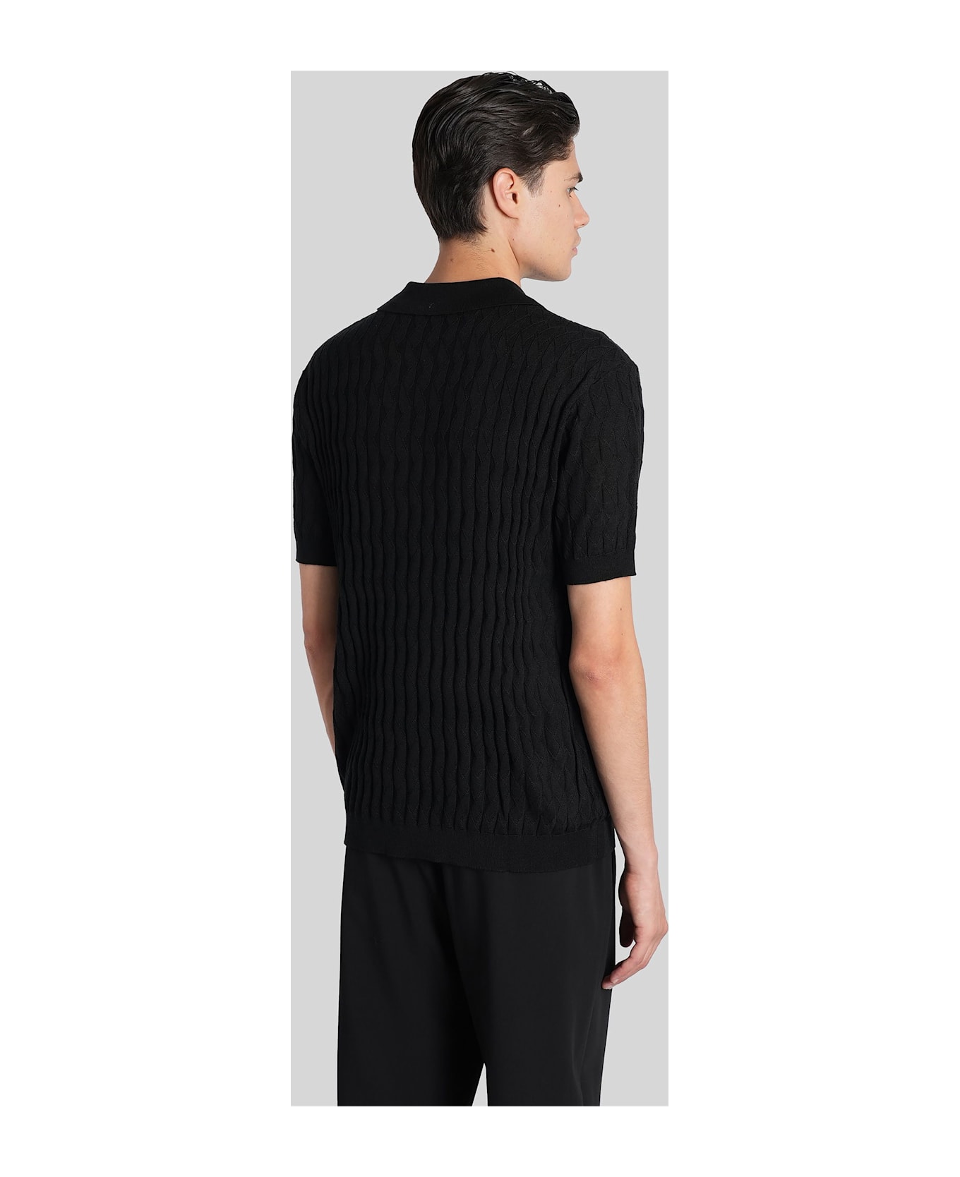 Emporio Armani Polo In Black Acrylic - black