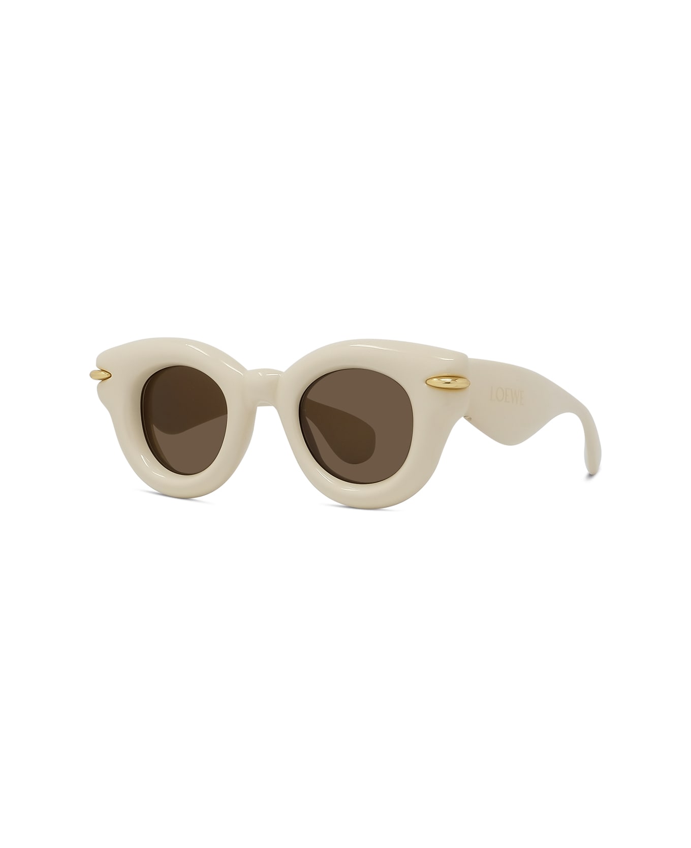 Loewe Lw40118i Signature 25e Crema Lucido Sunglasses - Avorio