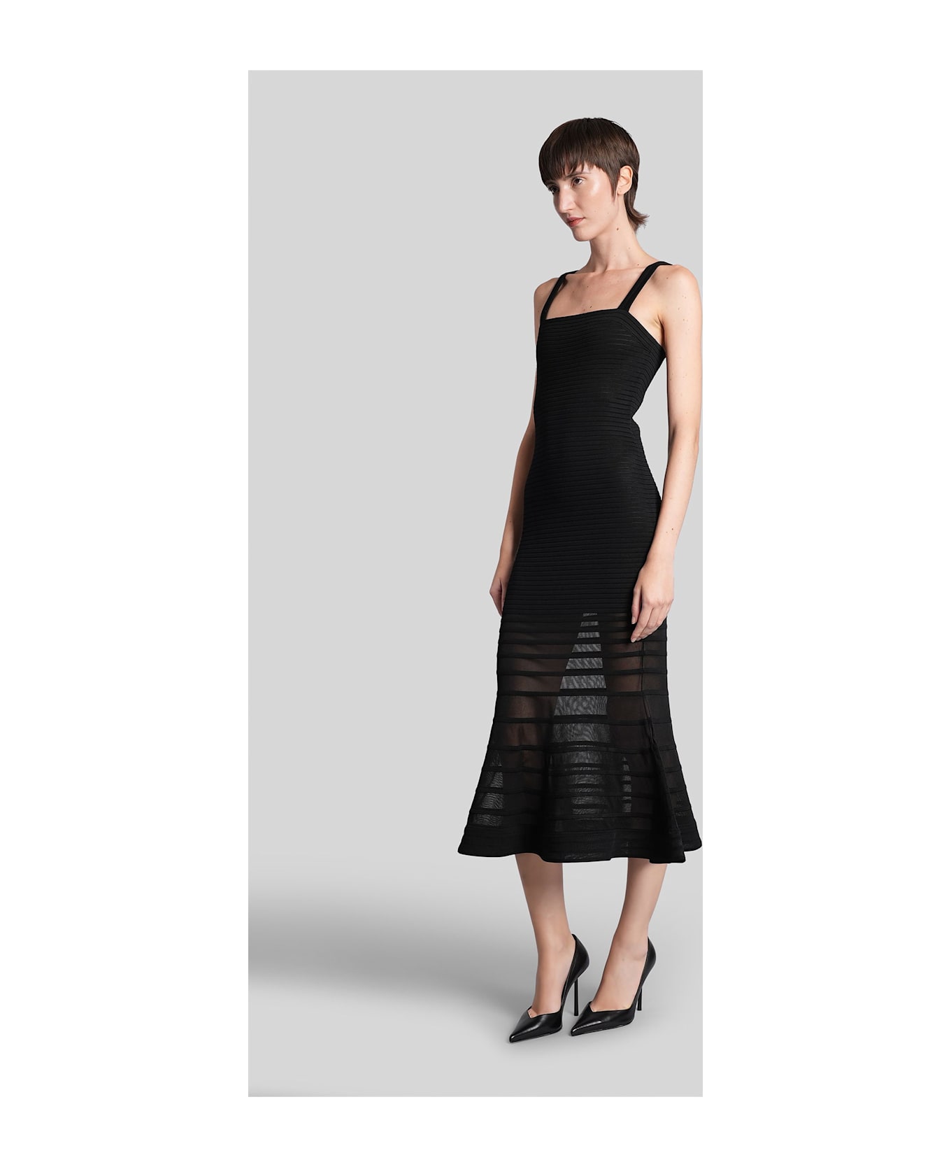 Simkhai Vallarie Long Dress In Black Rayon - Black