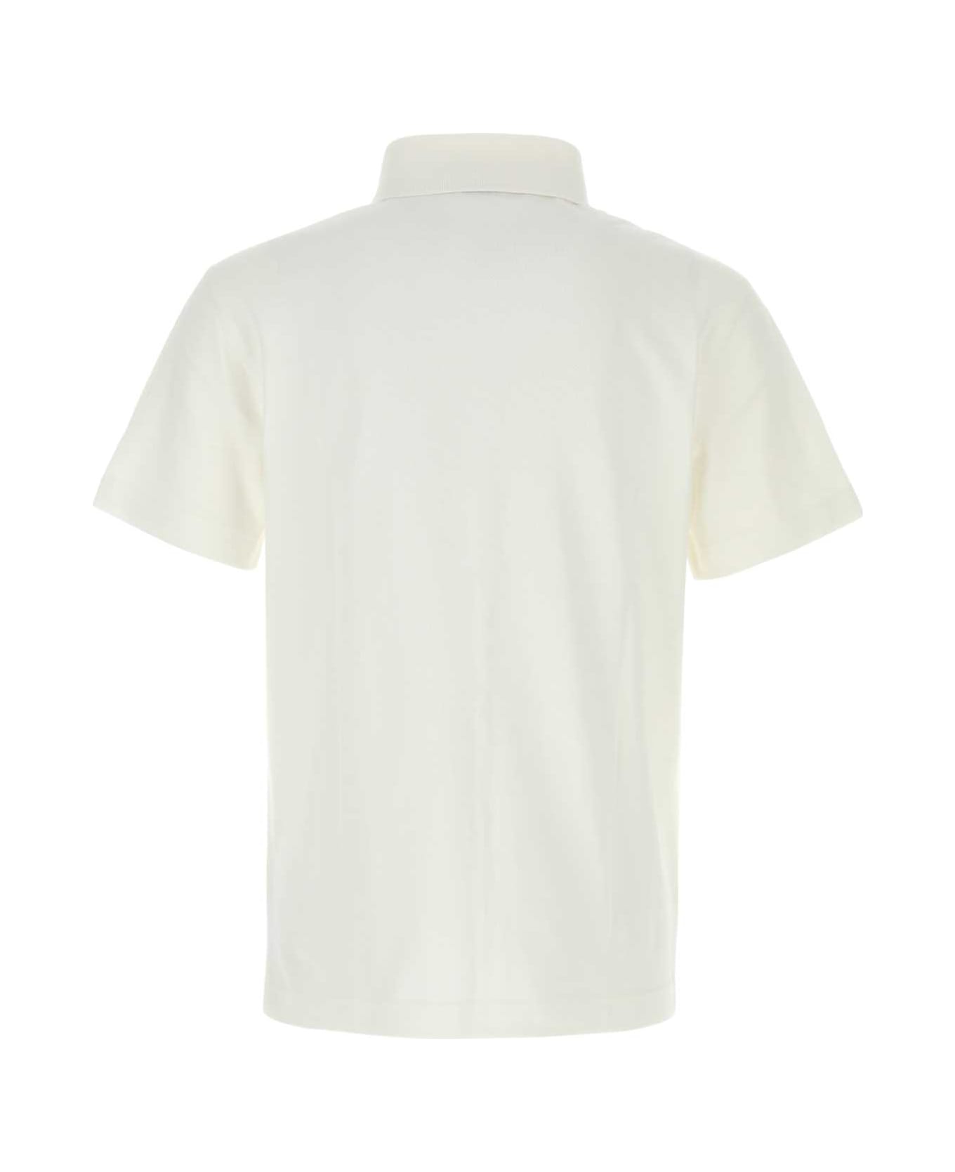 Burberry Polo In Piquet Bianco - CHALK