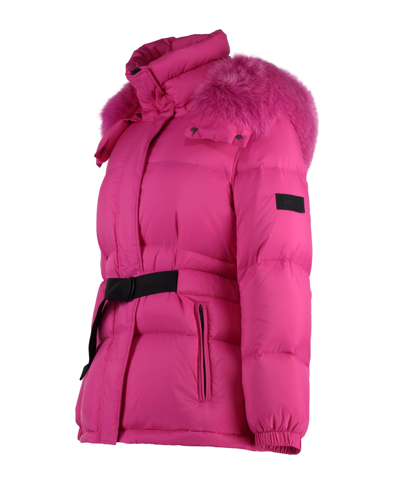 Yves Salomon Hooded Down Jacket - Fuchsia