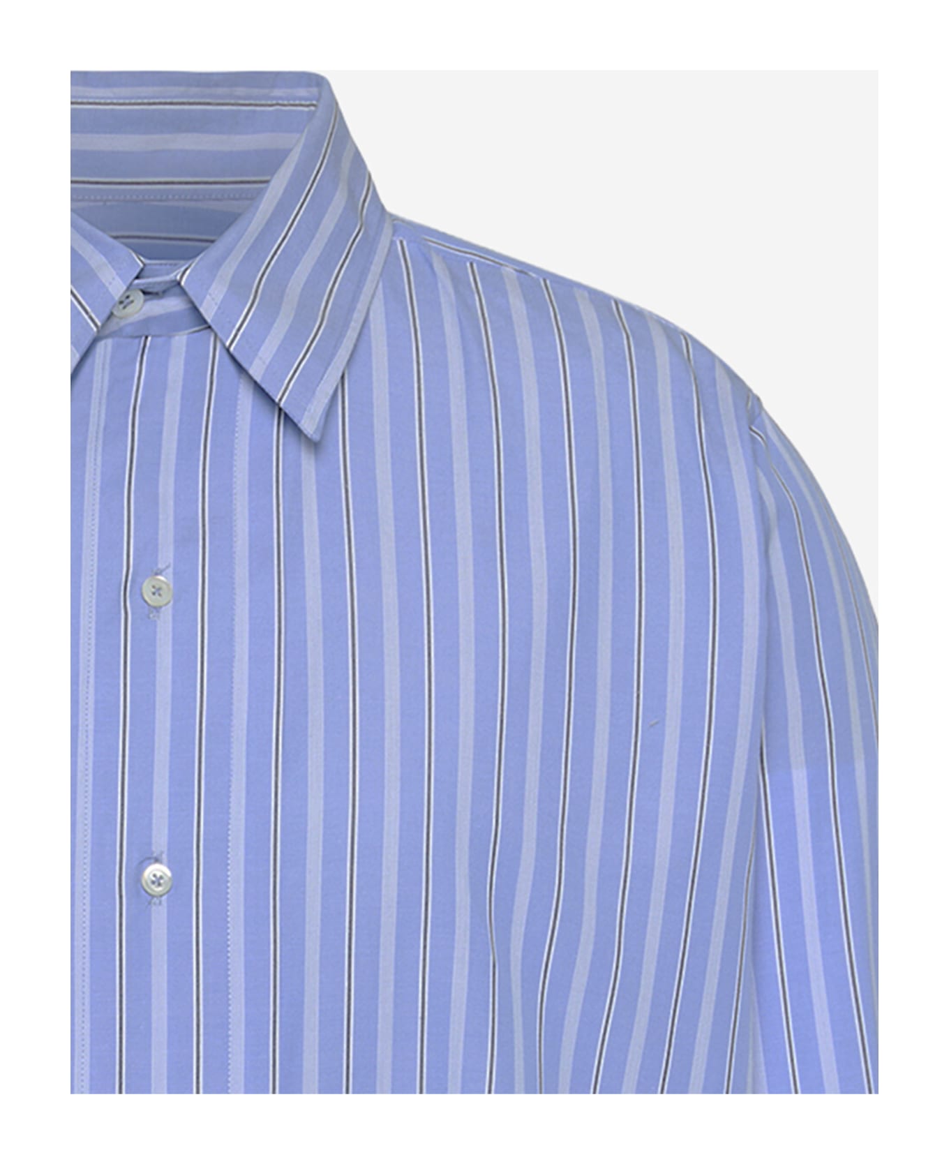 Maison Margiela Cotton Shirt With Striped Pattern - Clear Blue
