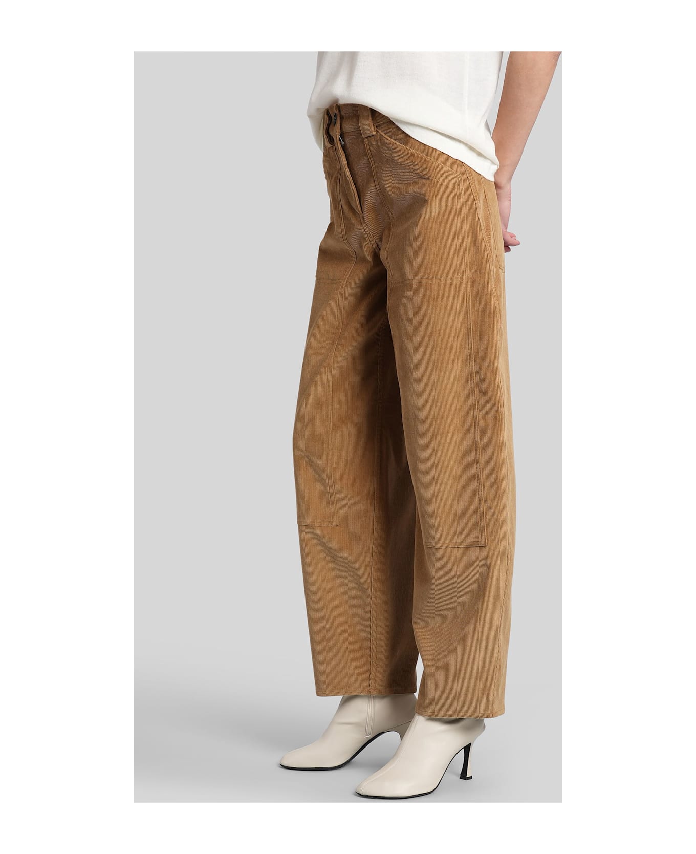 Co Pants In Camel Cotton - Camel