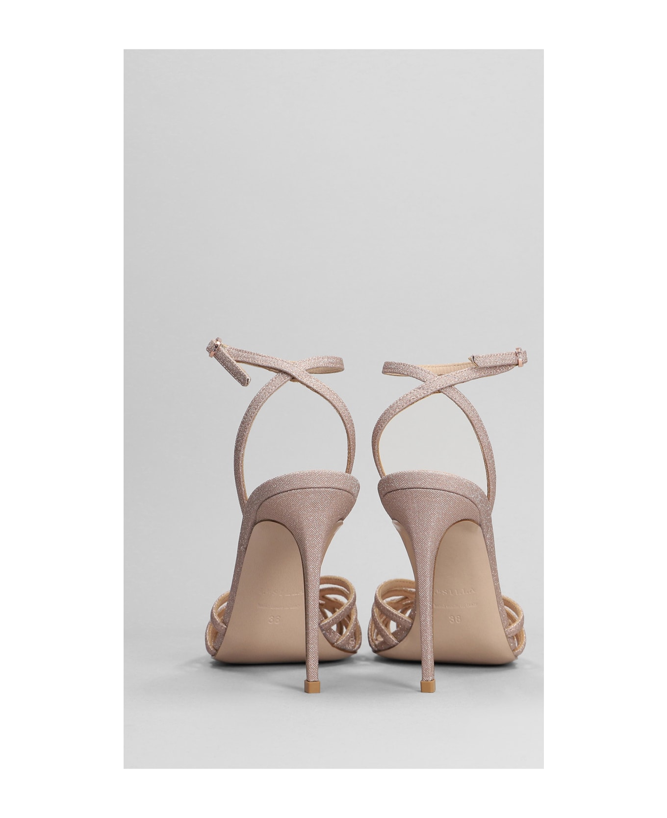 Le Silla Embrace Sandals In Powder Glitter - powder
