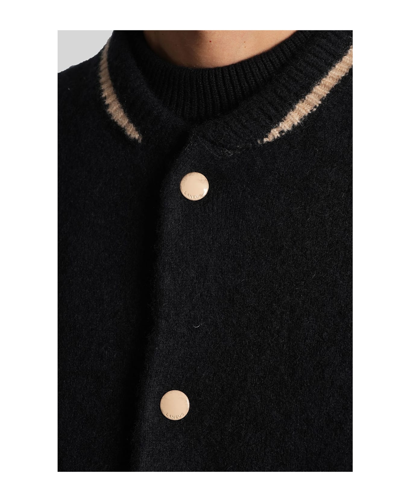 Laneus Bomber Jacket In Black Cashmere - black