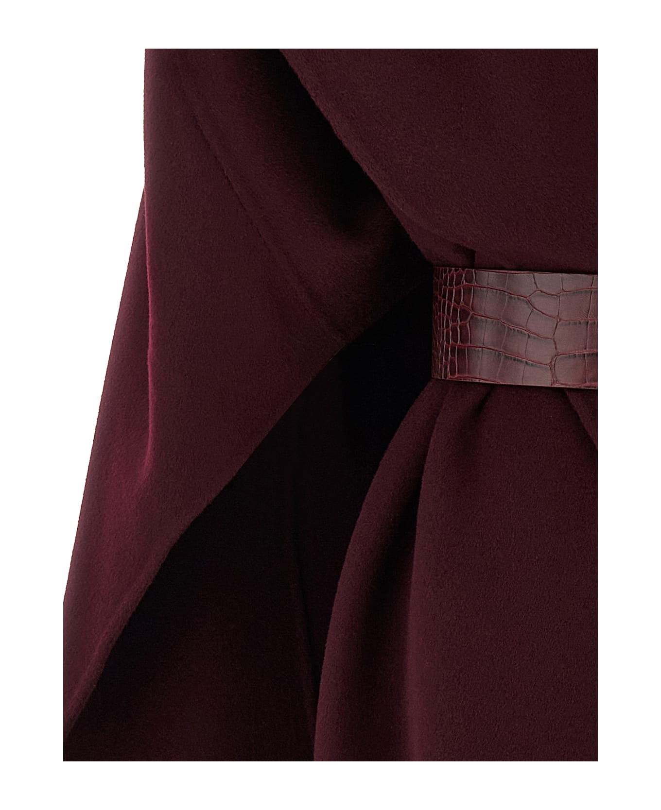 Elisabetta Franchi Double Wool Cape - Bordeaux