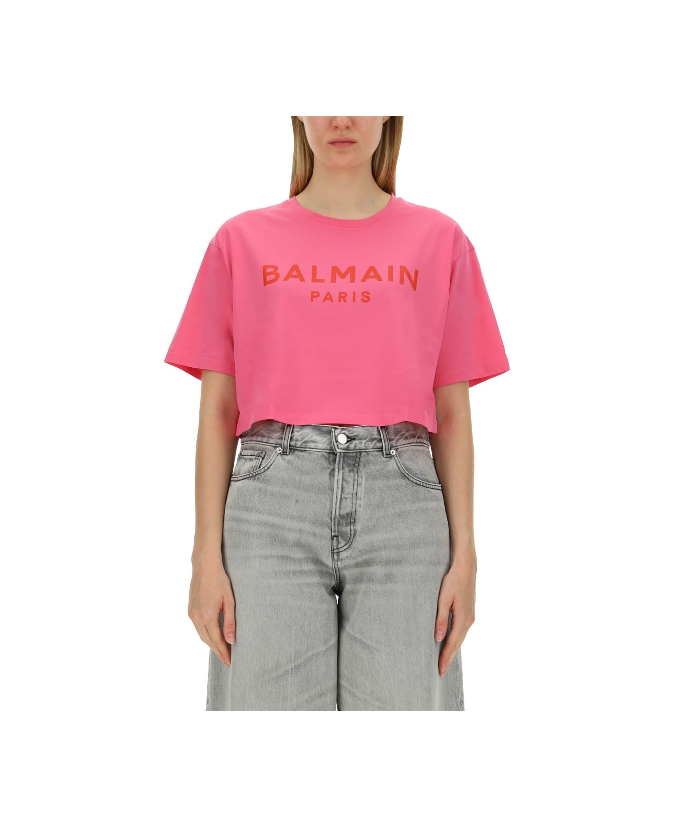 Balmain T-shirt With Logo - FUCHSIA