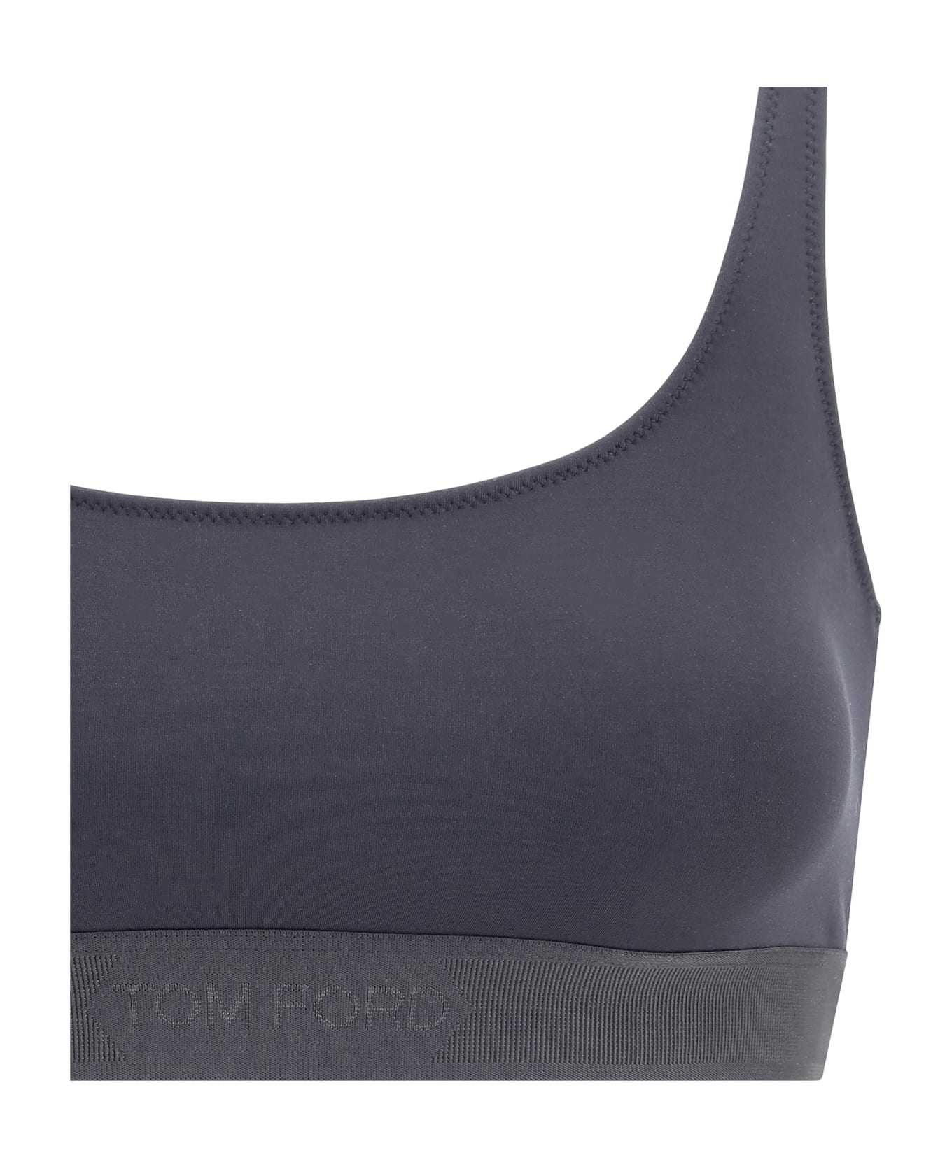 Tom Ford Modal Bralette Top With Jacquard Logo - BLACK