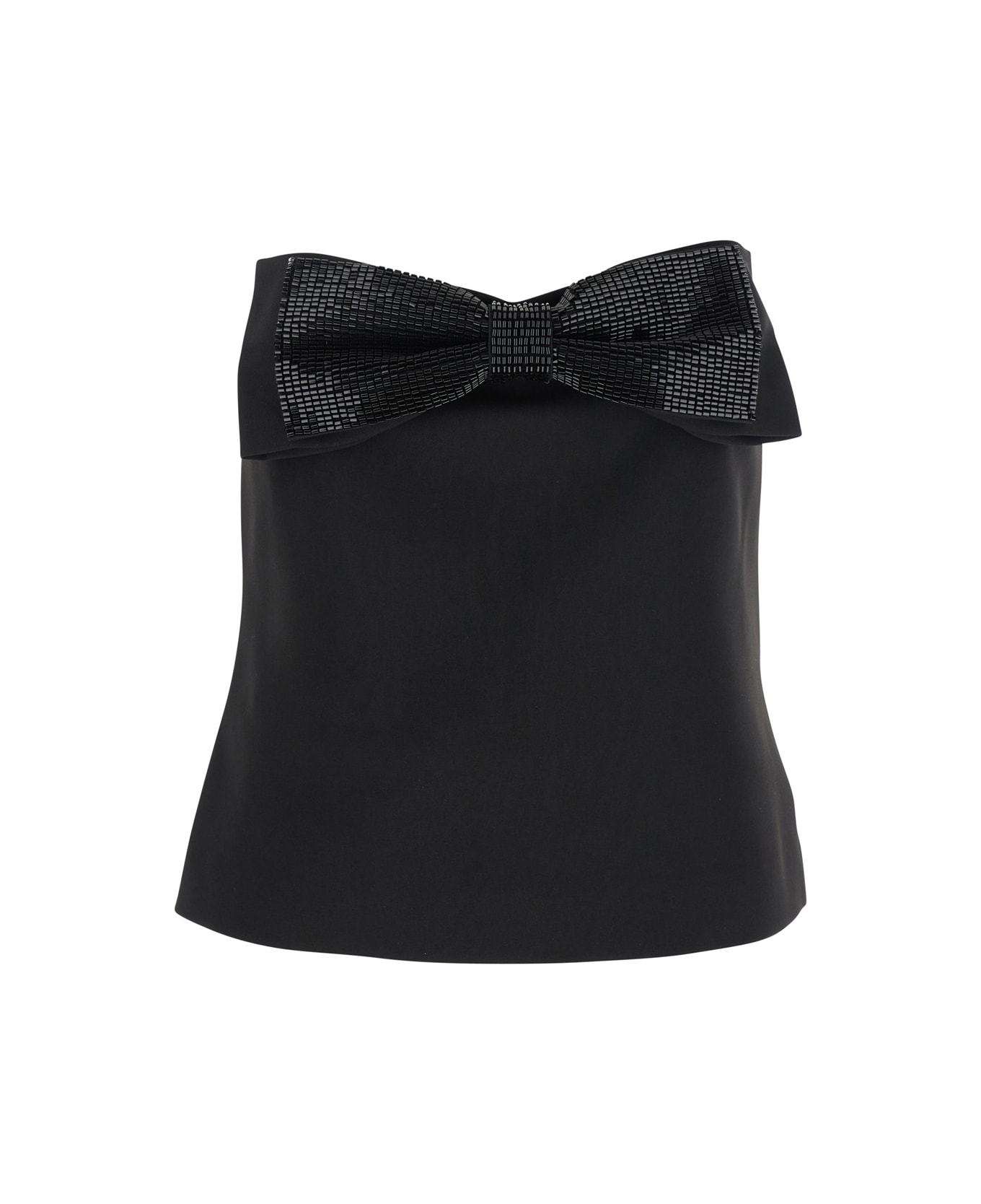 Tシャツ・カットソー SELF PORTRAIT Women Tunic Tops RS25121TAB Black Self Portrait Top Woman Black – Modishus