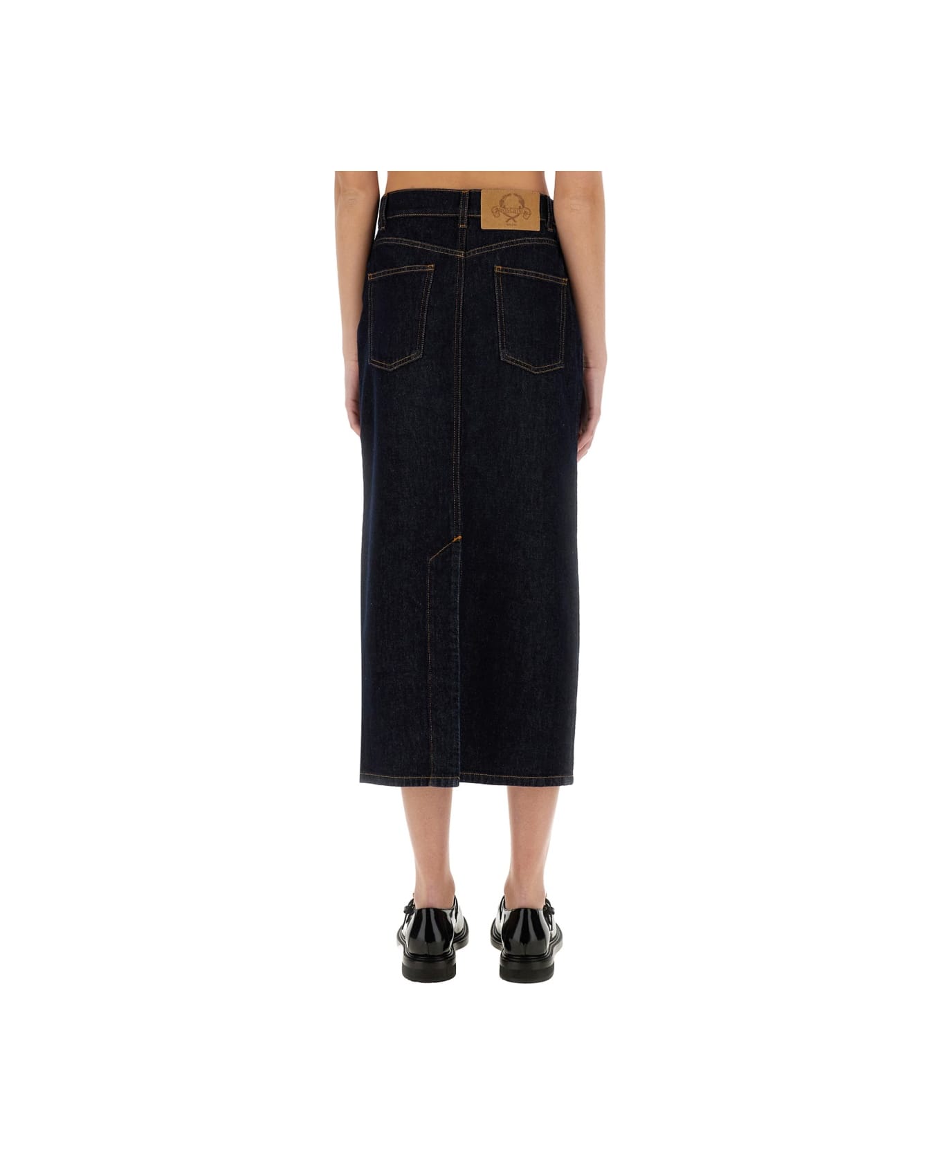 Moschino Long Denim Skirt - BLUE
