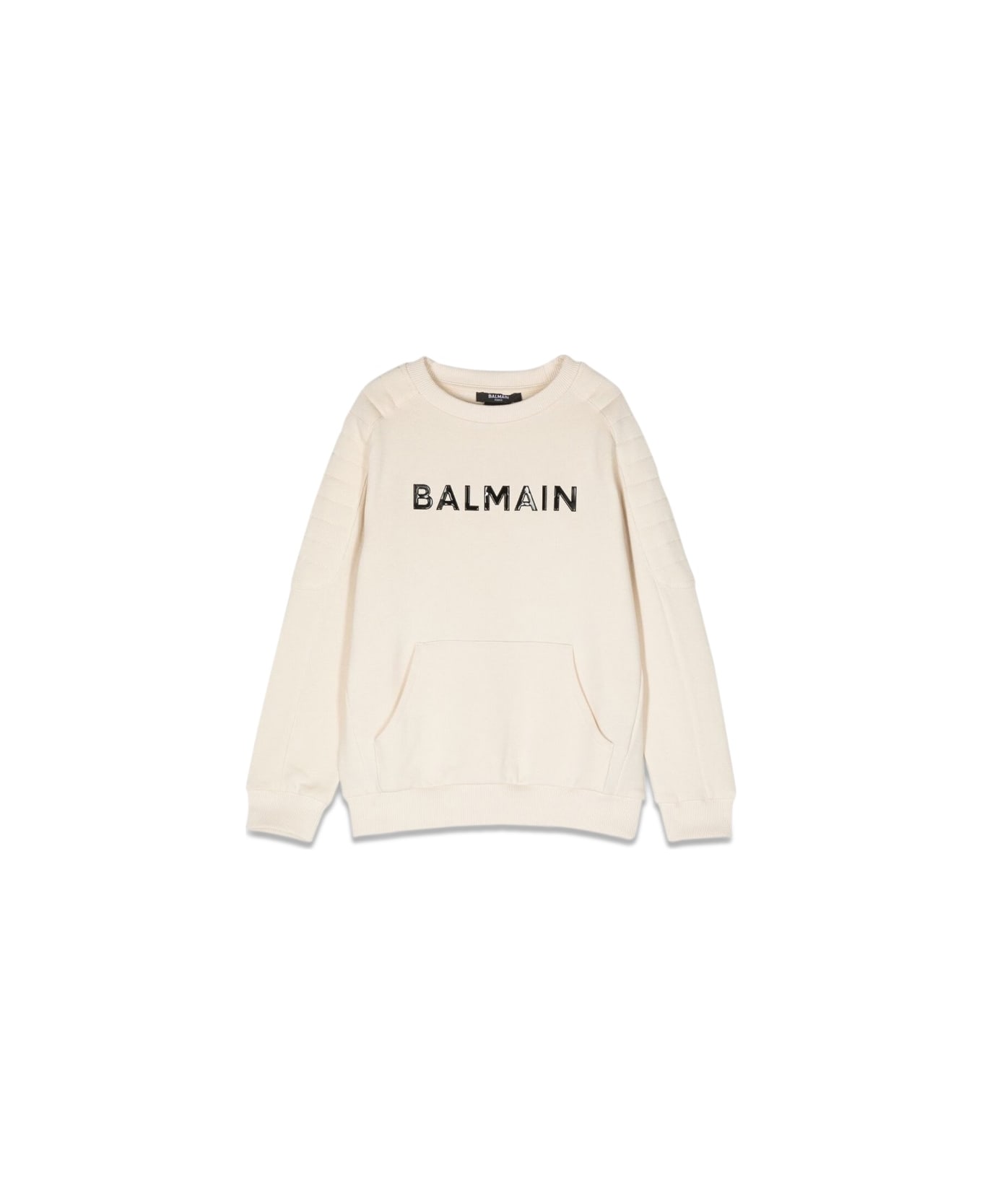 Balmain Logo Crewneck Sweatshirt - BEIGE