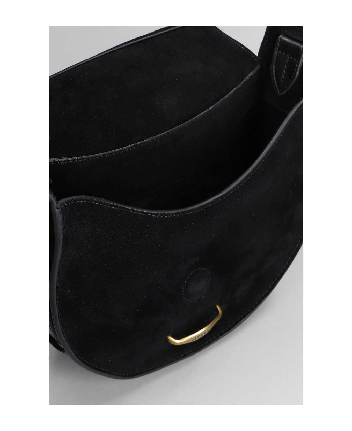 Isabel Marant Botsy Shoulder Bag In Black Suede And Leather - black