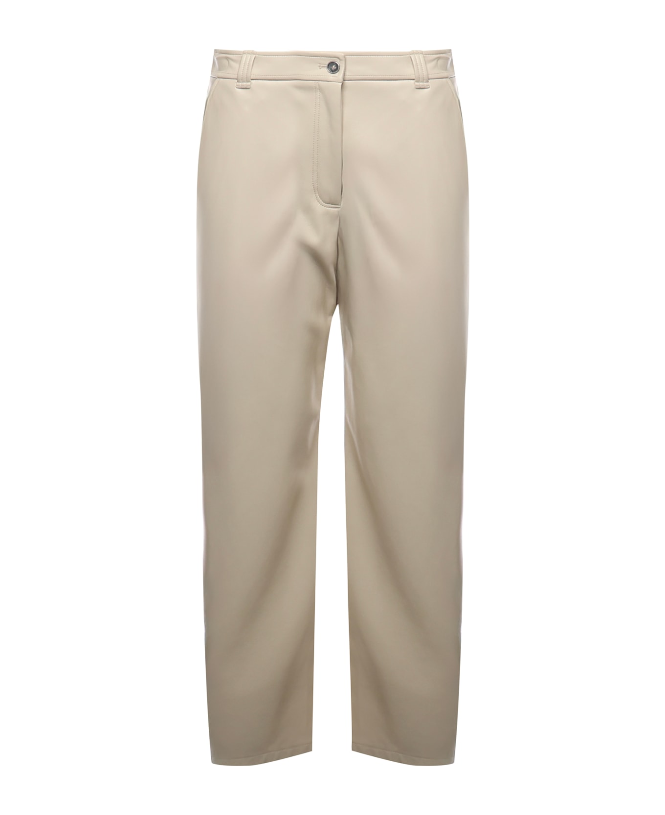 Pinko Soft Touch Leather Effect Balloon Trousers - BEIGE G. MAROSO