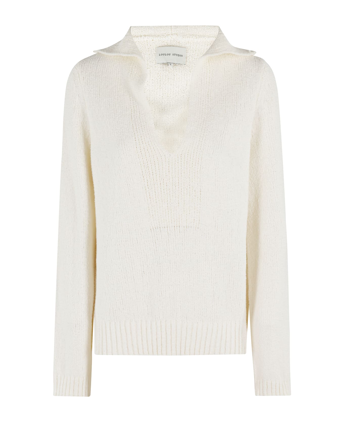 Loulou Studio V Neck Sweater - Rice Ivory